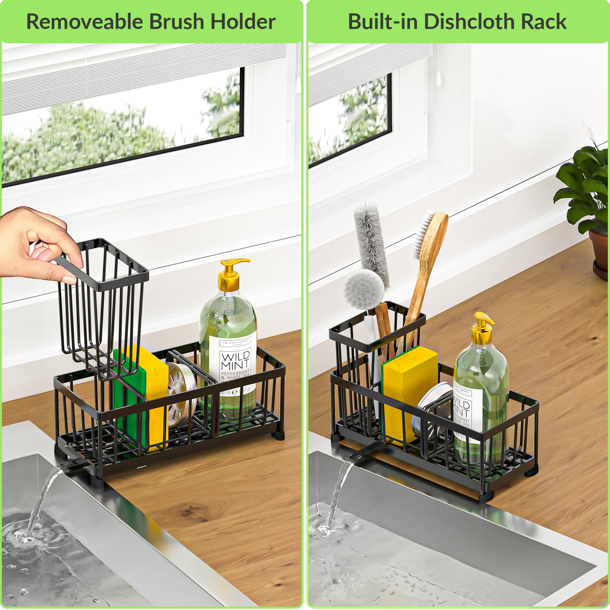 Black Sponge Holder for Kitchen Sink