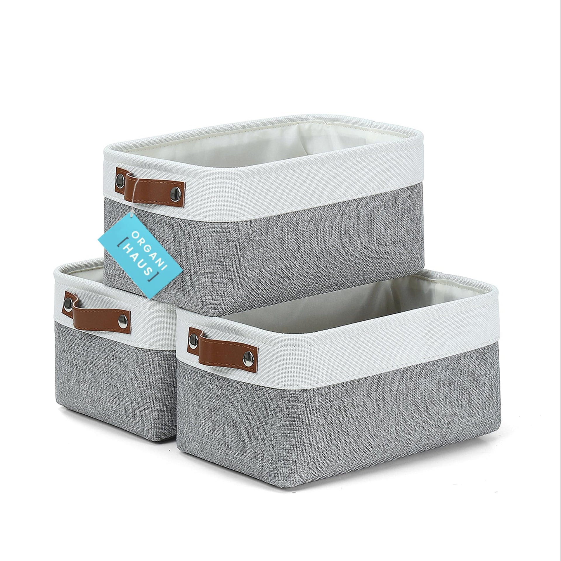 12x8in Canvas Storage Baskets (3 Count)