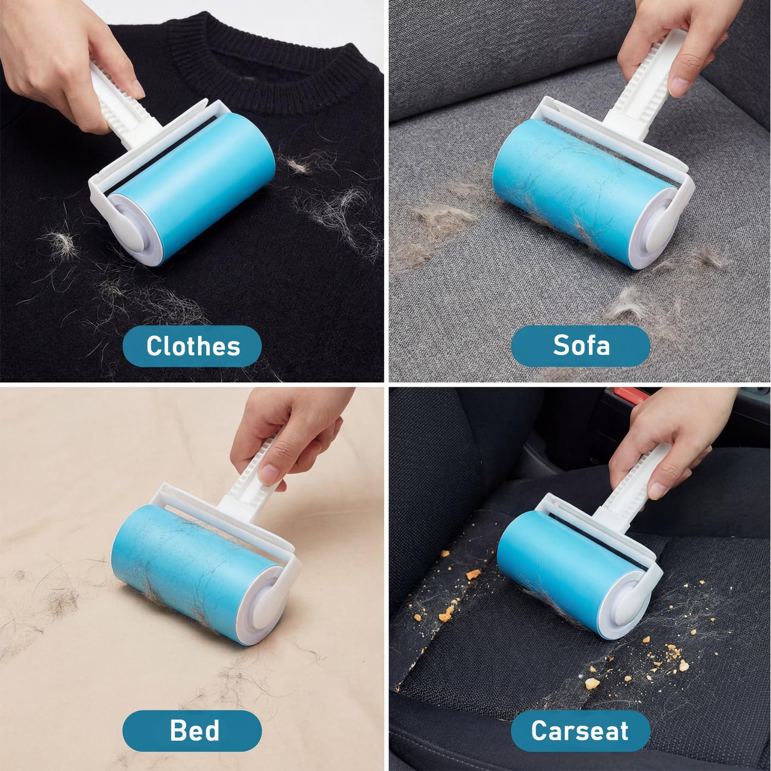 Reusable Sticky Lint Roller 2 Pack with Cover