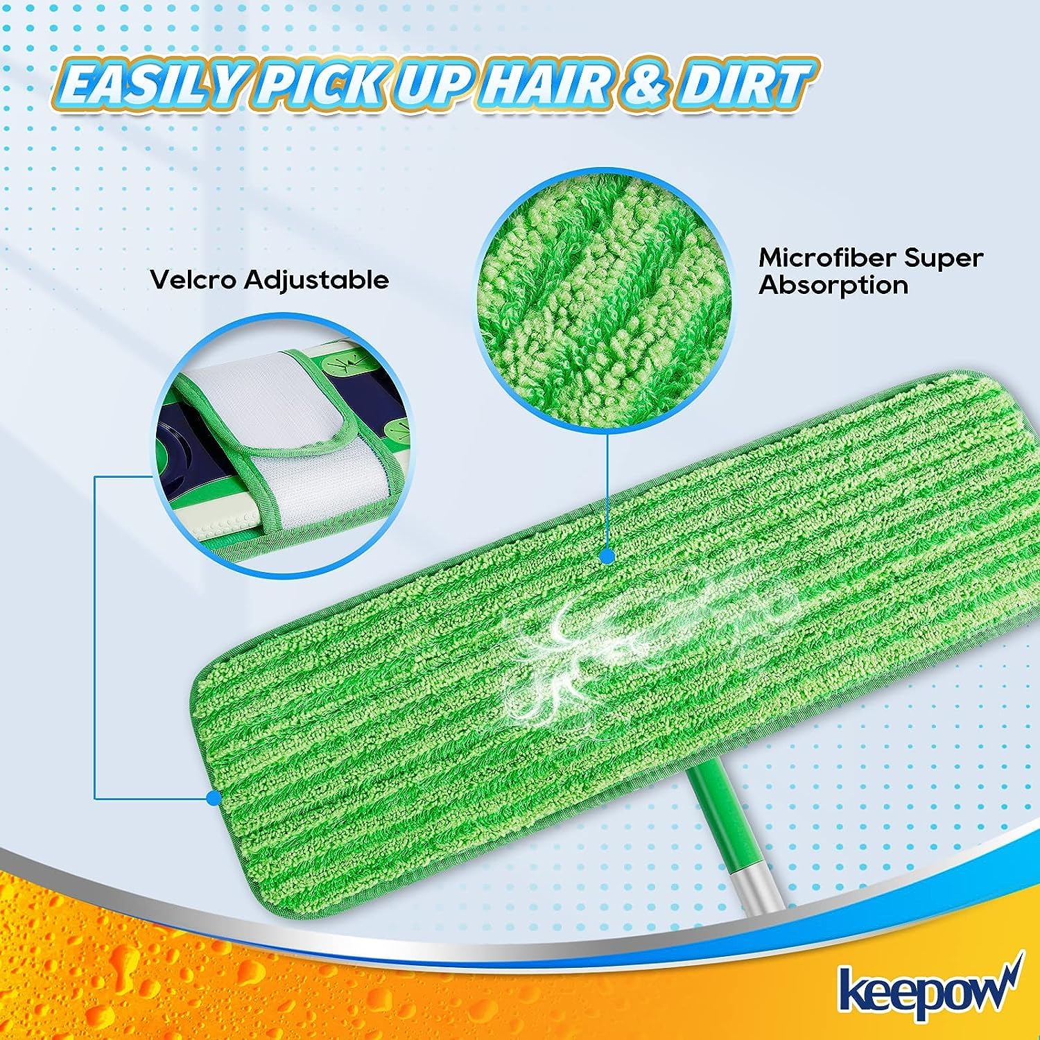 8 Pack Microfiber Mop Pads Compatible with Swiffer XL Mops (8 Count)