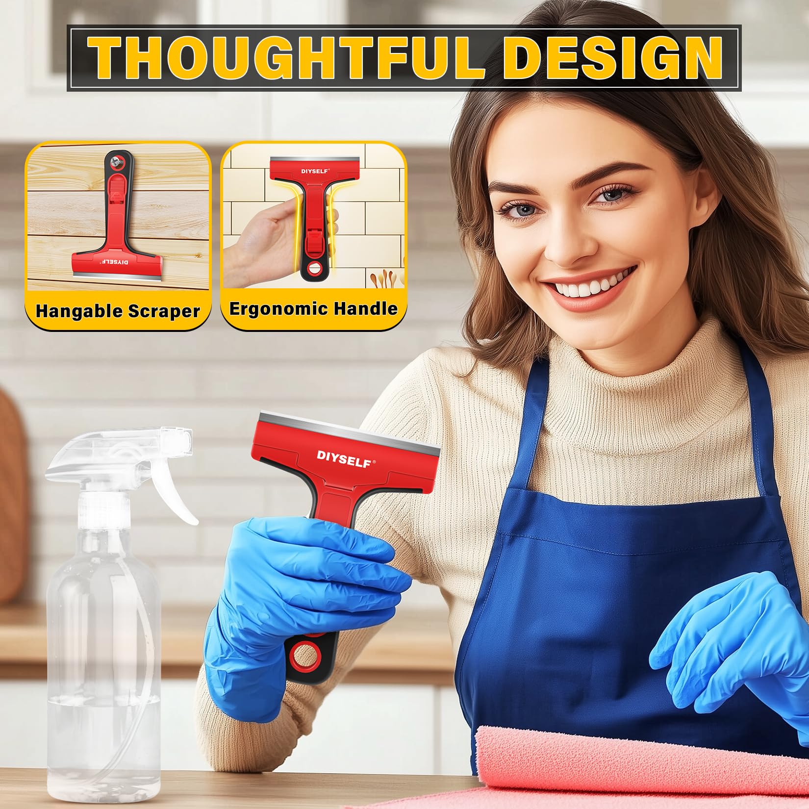 Razor Blade Scraper with 10 PCS 4" Blades
