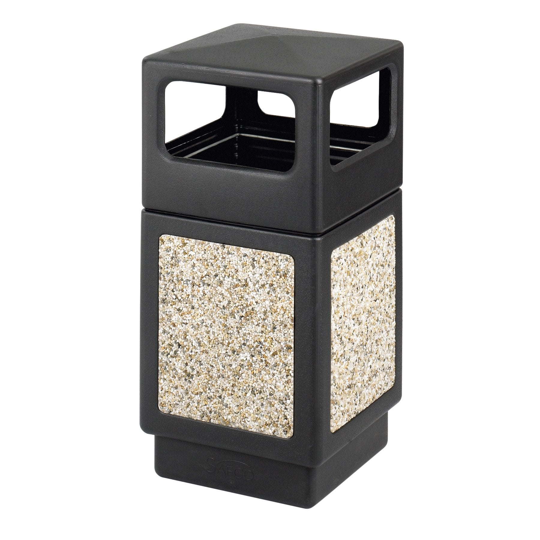 Aggregate Recessed Panel Indoor Outdoor Trash Can