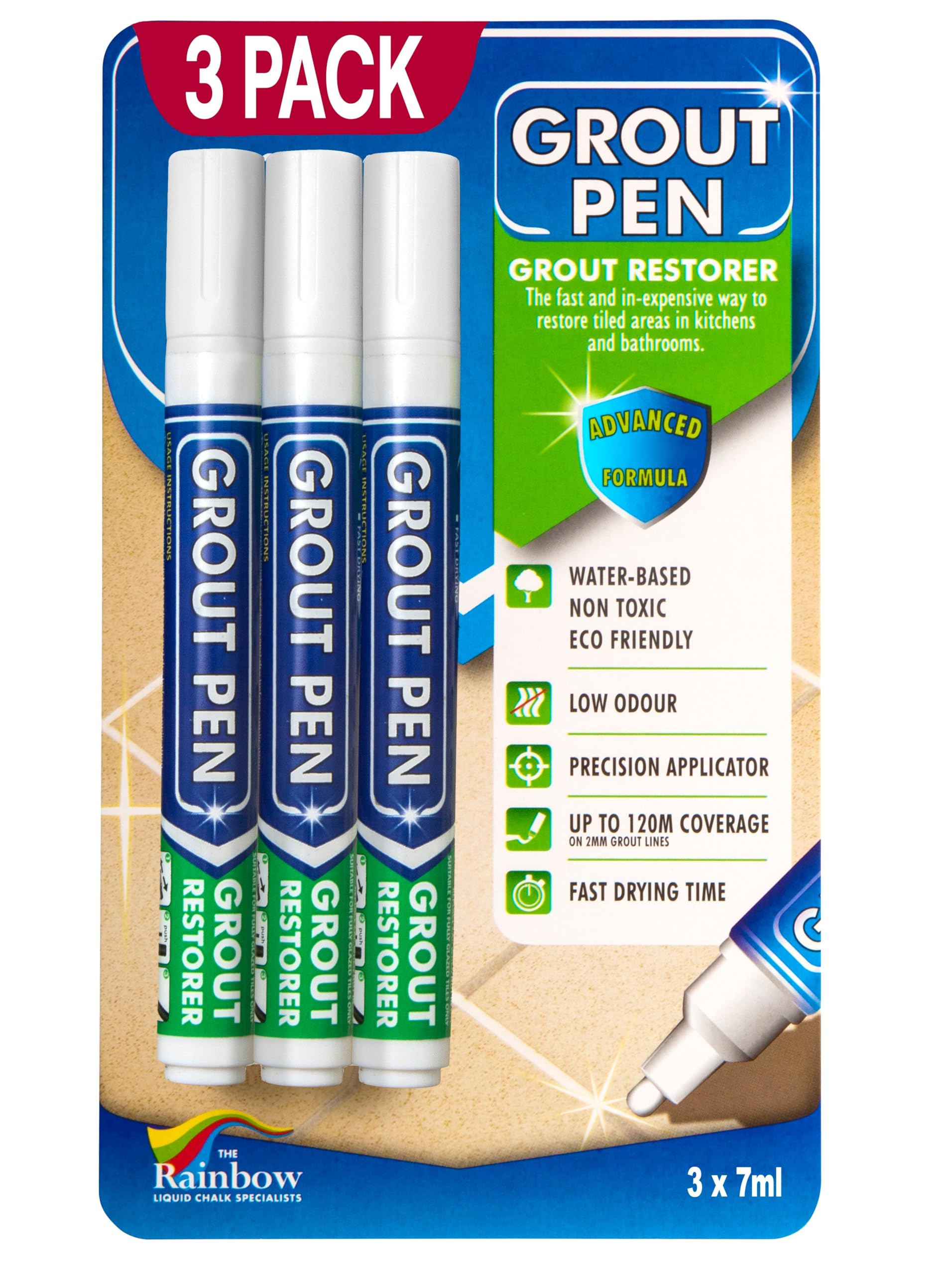 Grout Pen White Tile Grout Paint Marker (3 Count)