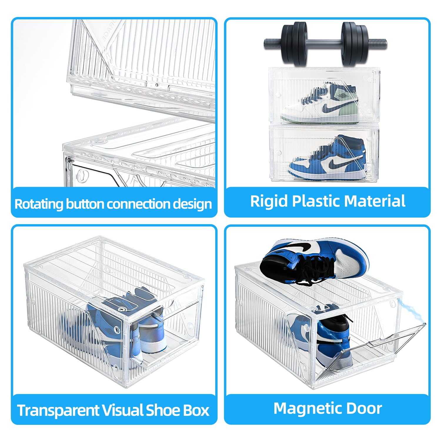 Large Shoe Boxes Clear Plastic Stackable