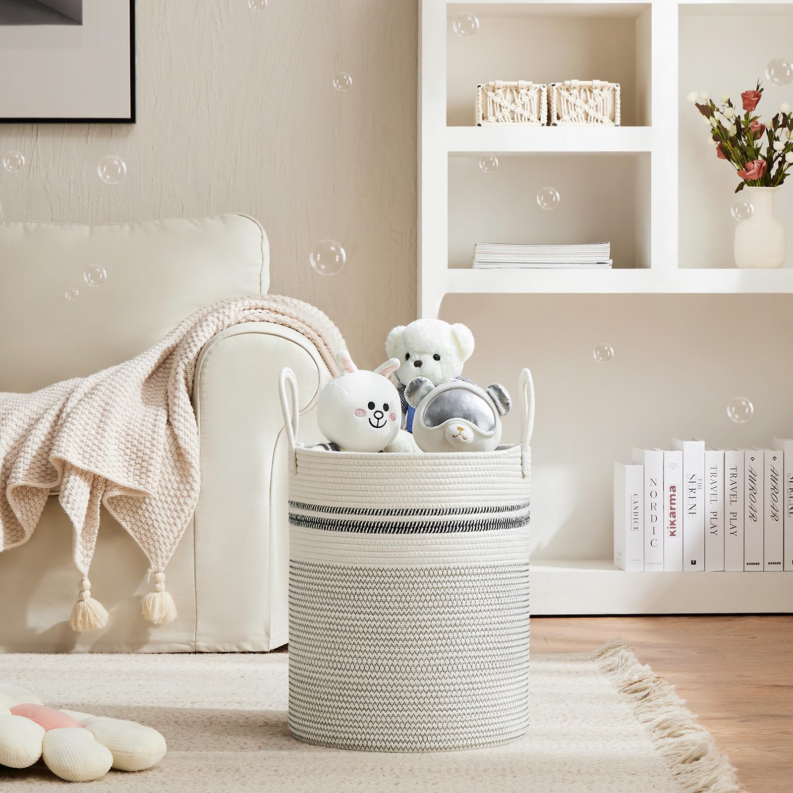 53L Tall Woven Laundry Basket Hamper
