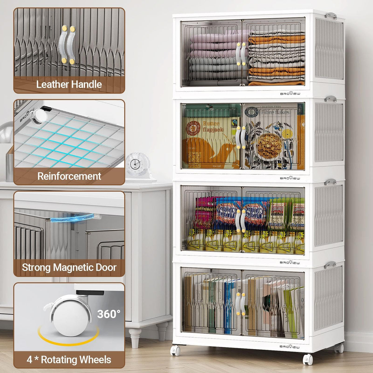 480Qt Stackable Storage Bins with Lids (4 Count)