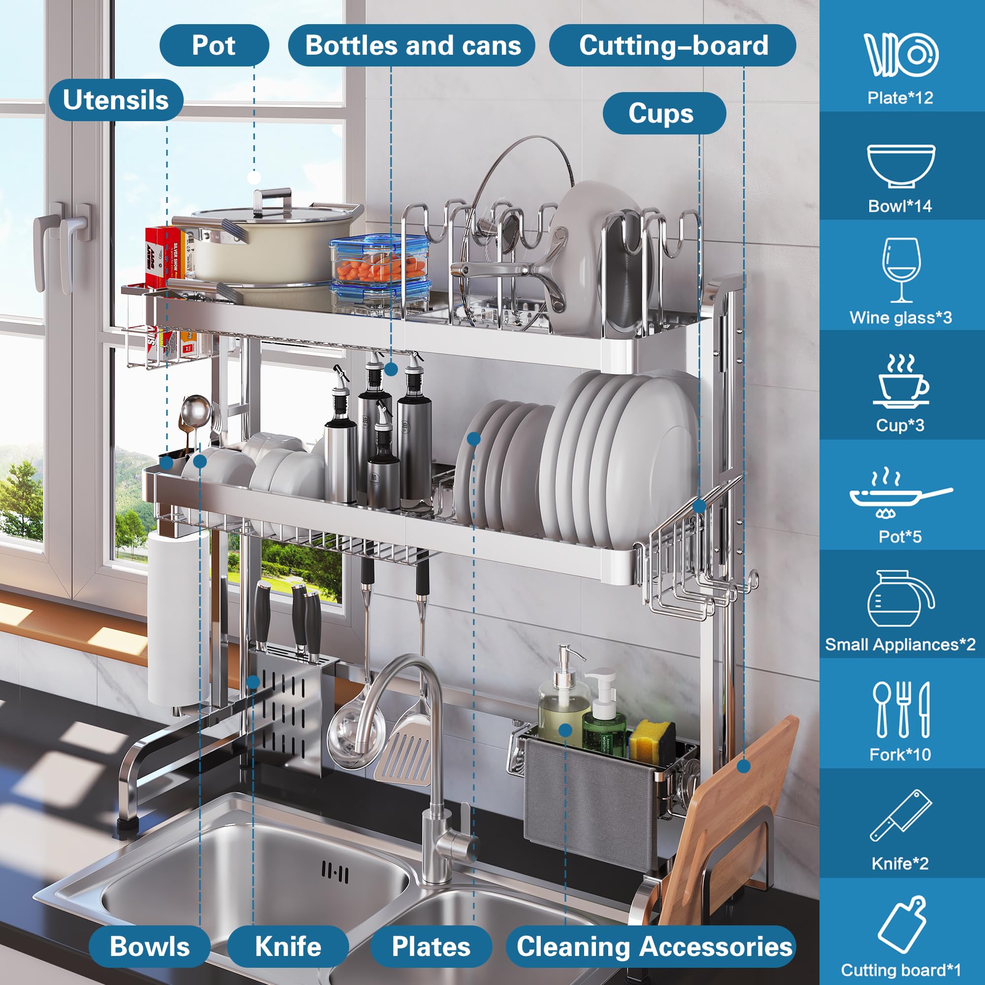Over The Sink Dish Drying Rack