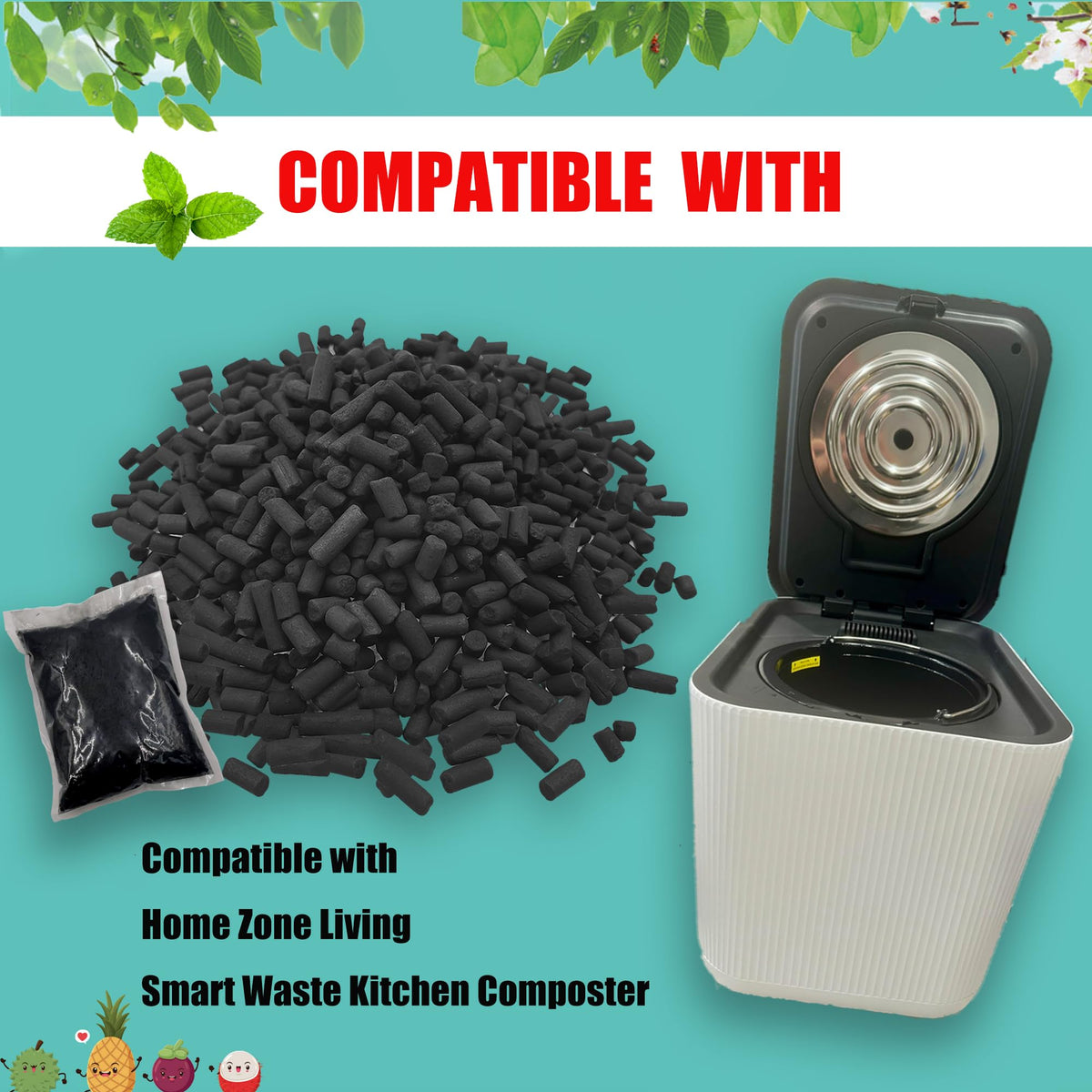 1.55 Pounds Activated Carbon Refills for Smart Waste Composter