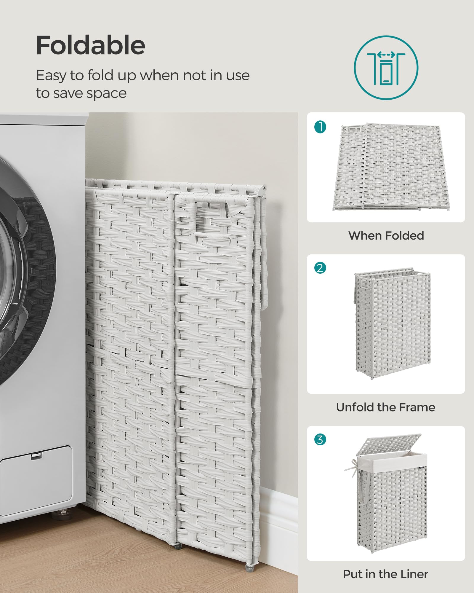 Slim Laundry Hamper with Lid