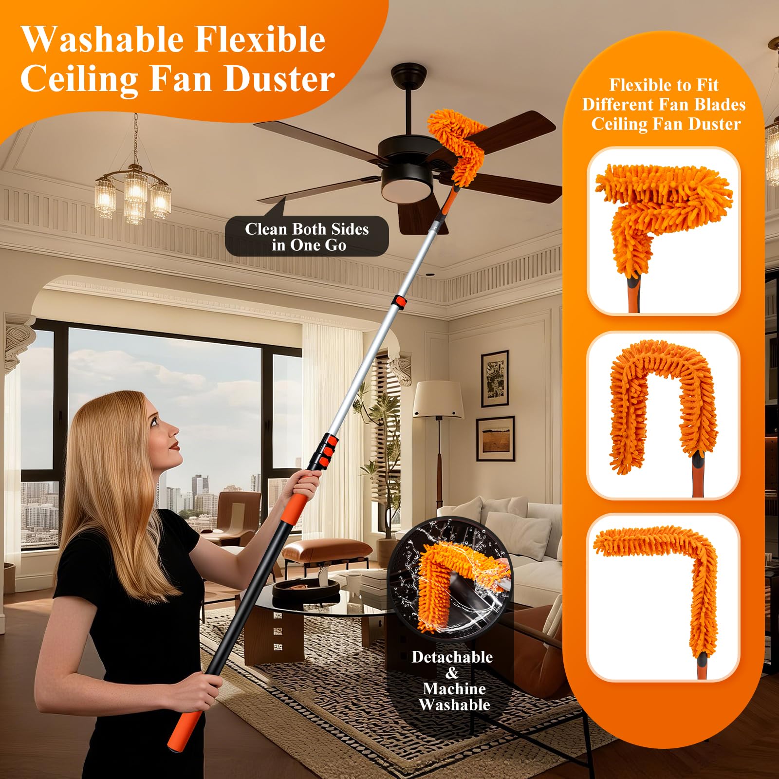 20ft Extendable Duster Kit for High Ceilings with Extension Pole