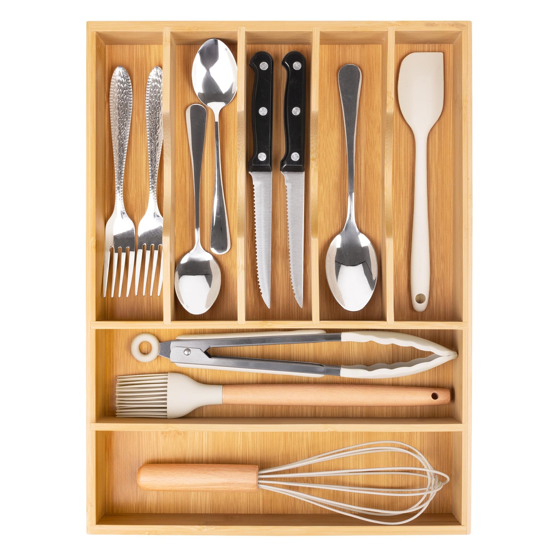 Bamboo Silverware Drawer Organizer