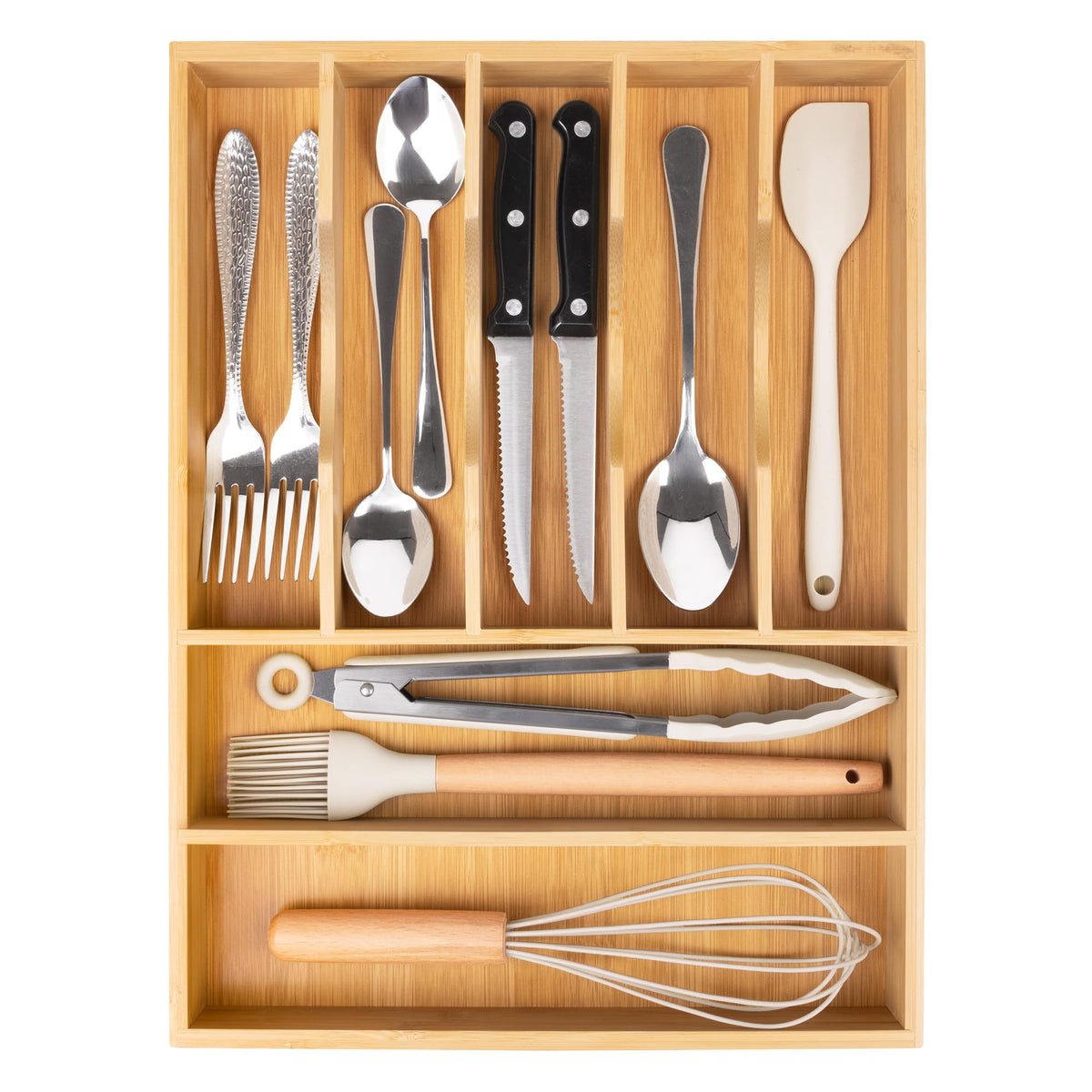 Bamboo Silverware Drawer Organizer
