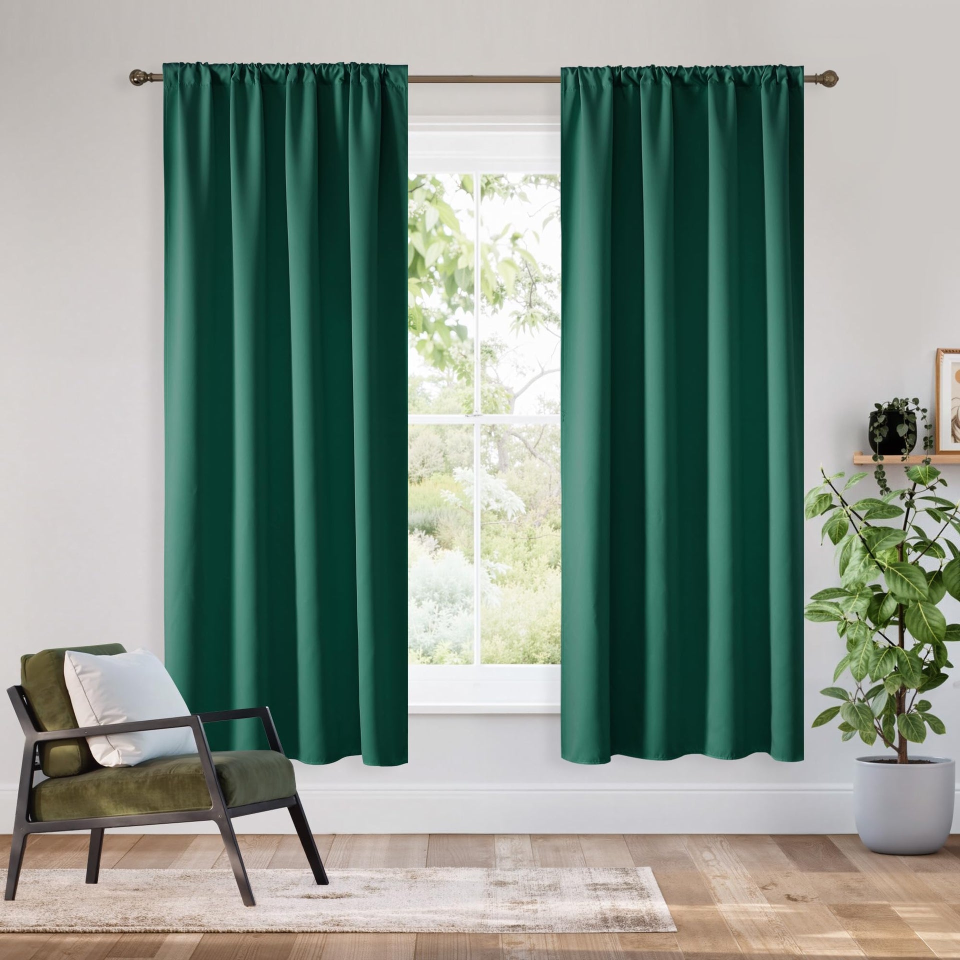 Bedroom Blackout Curtains 63 inches Long (2 Count)
