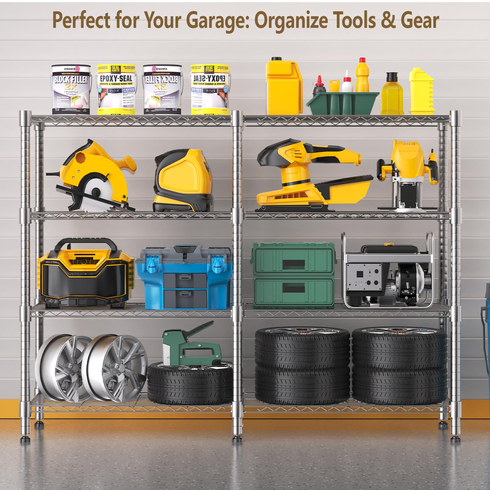 60" W Metal Storage Rack Loads 1200LBS