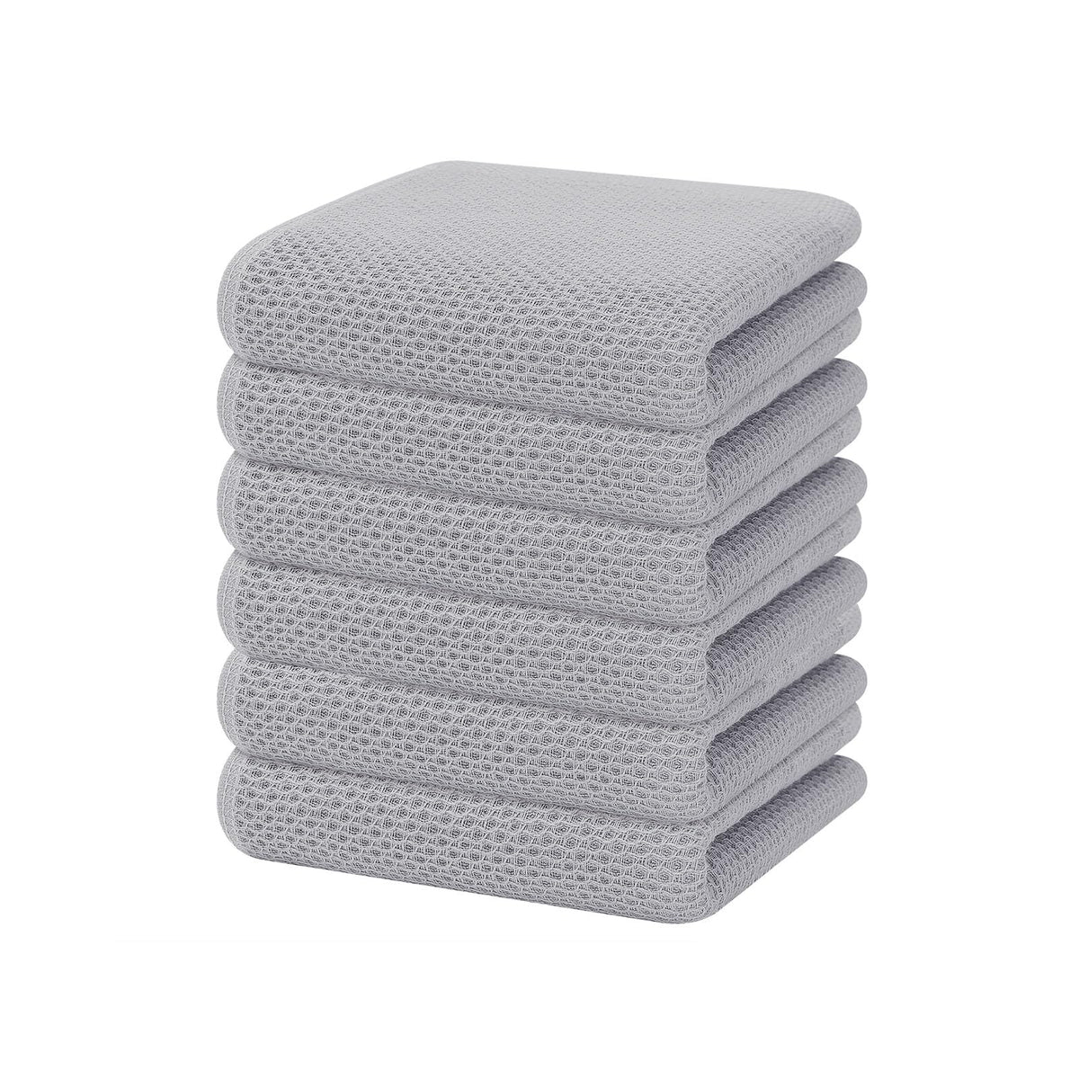 100% Cotton Waffle Weave Kitchen Dish Towels 6 (6 Count)