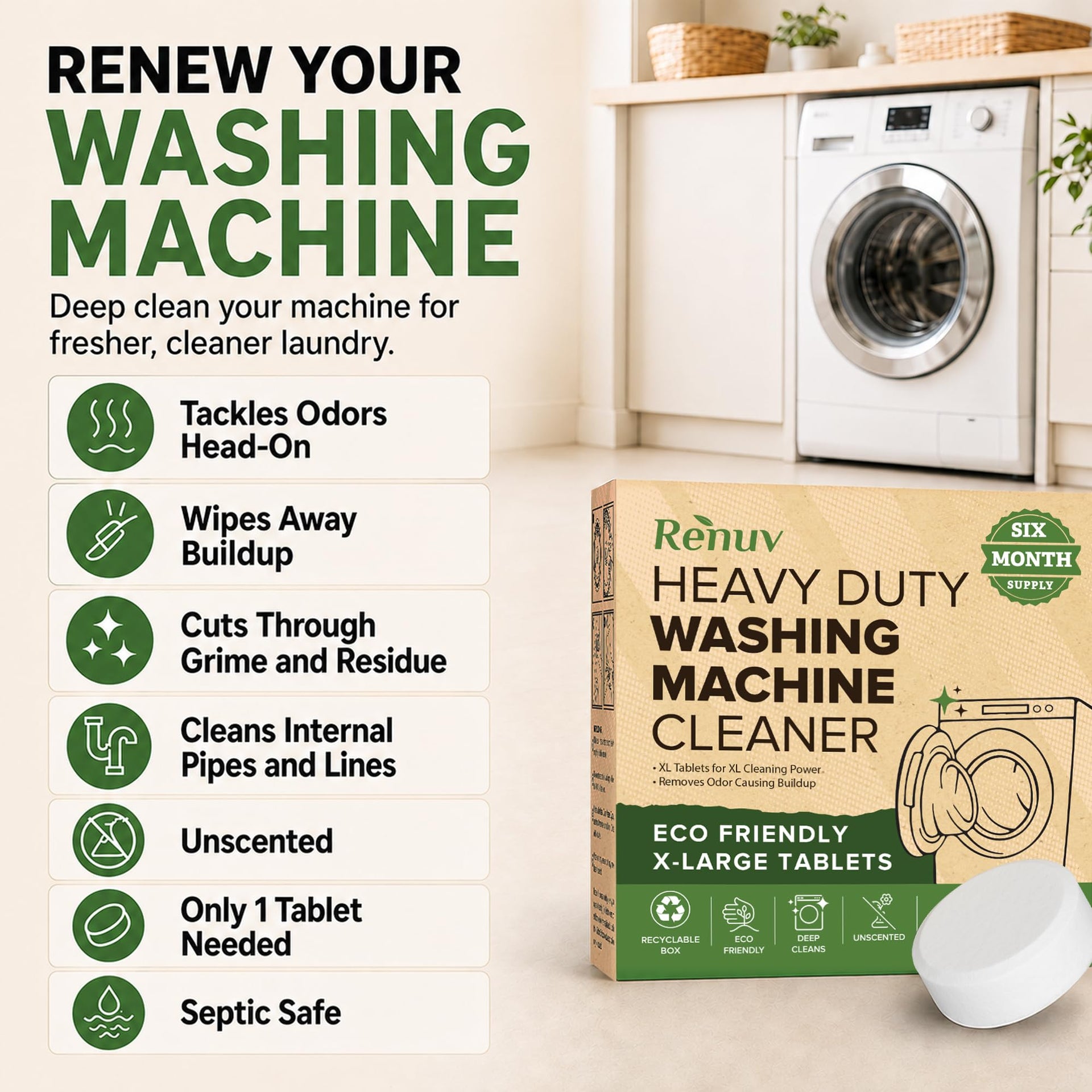 Dishwasher Cleaner + Washing Machine Cleaner Bundle (18 Count)