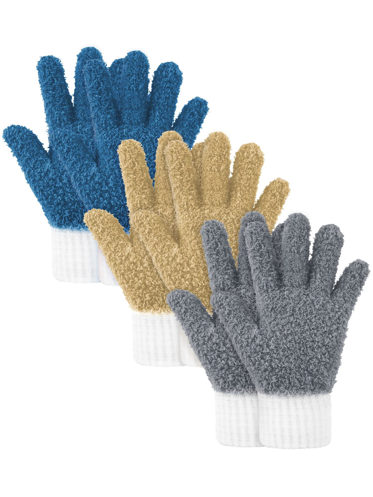 3 Pairs Microfiber Plant Dusting Gloves Leaf Cleaning Gloves for Indoor Plants (3 Count)