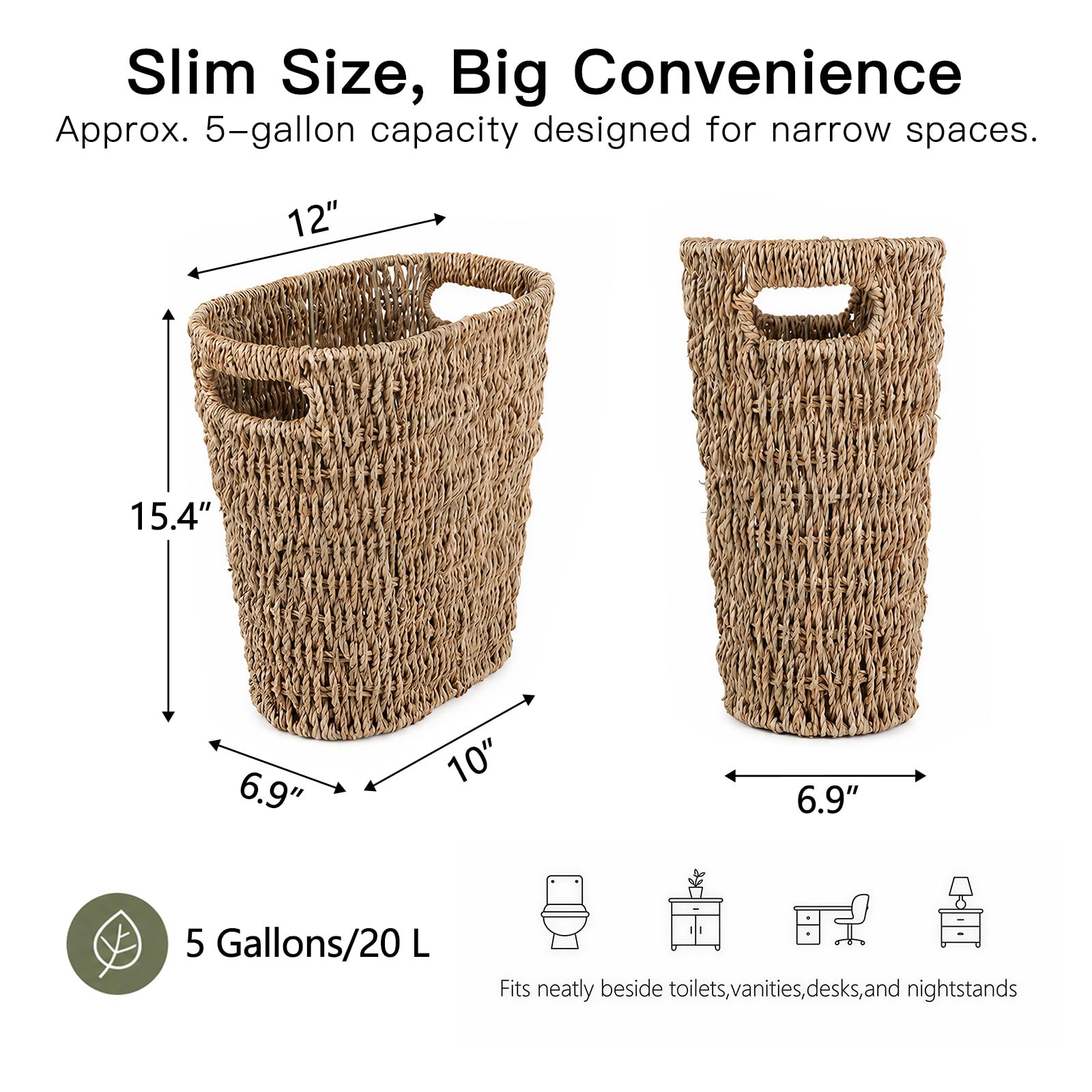 Wicker Trash Can