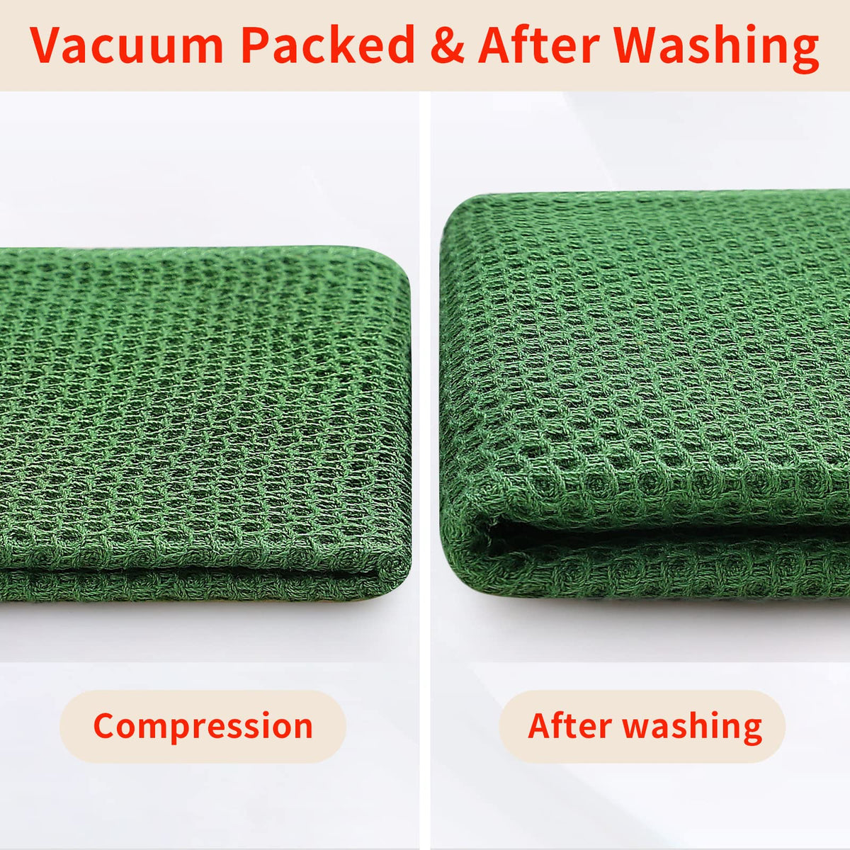 100% Cotton Waffle Weave Kitchen Dish Towels 8 (8 Count)