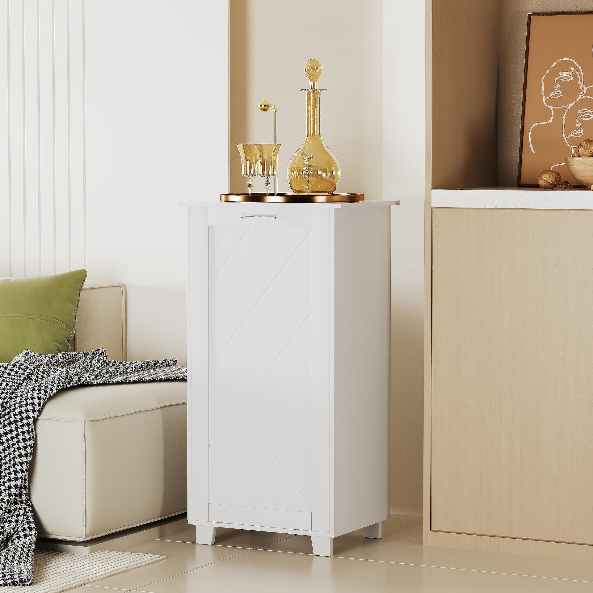 Tilt Out Kitchen Trash Bin Cabinet