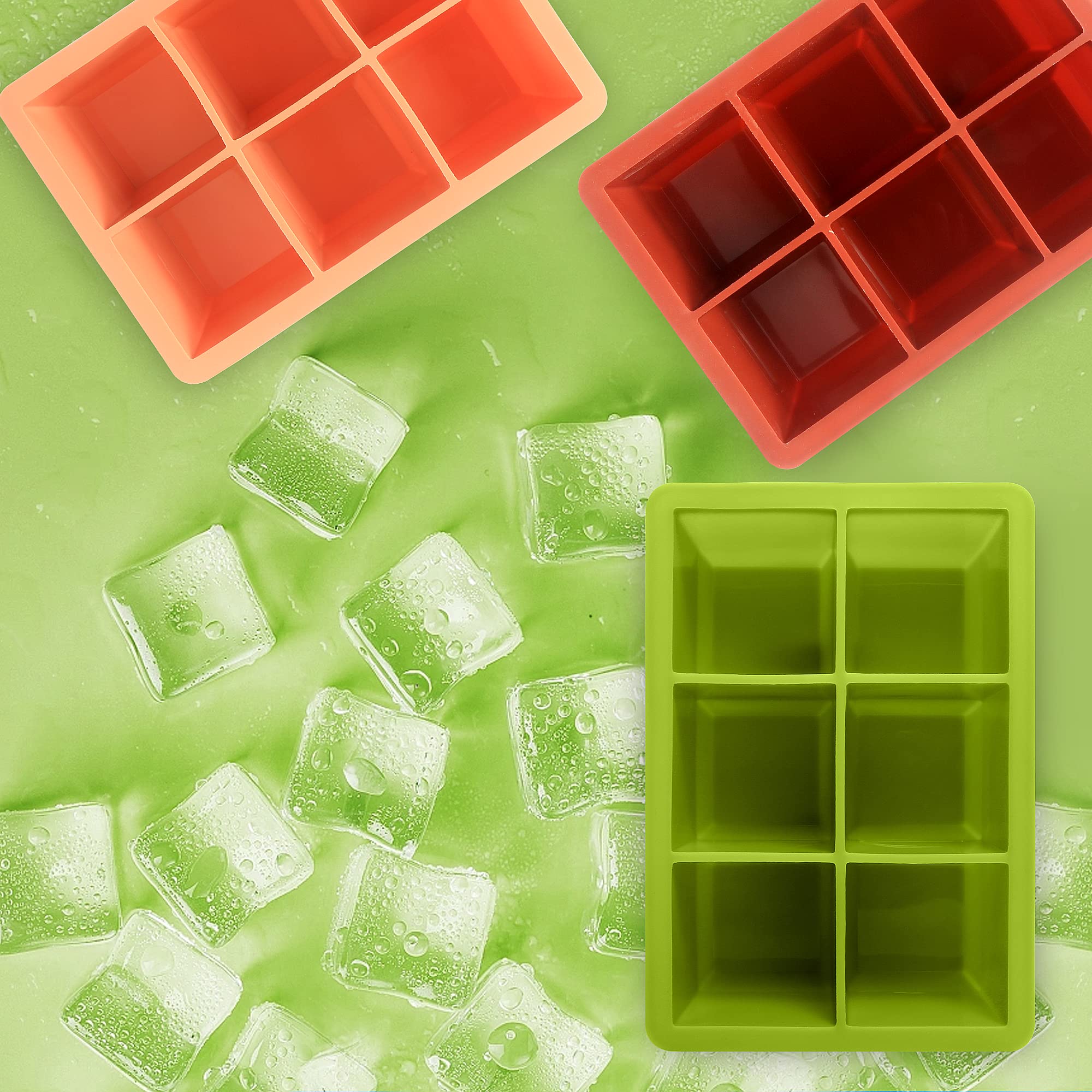 Silicone Ice Cube Trays 3 Pack (3 Count)
