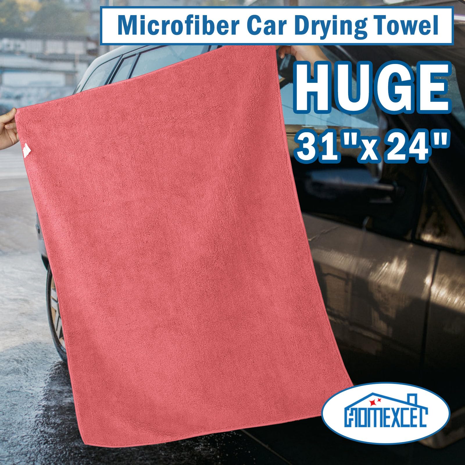 Professional Large Microfiber Car Drying Towels 2 Pack (2 Count)