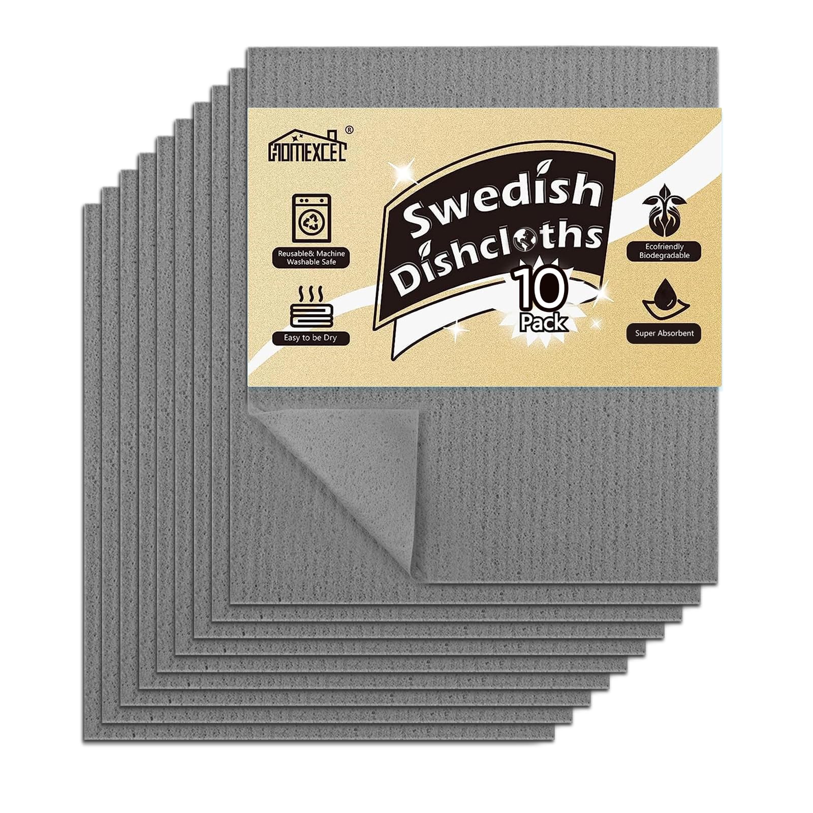 10PK Swedish Dishcloths for Kitchen (10 Count)