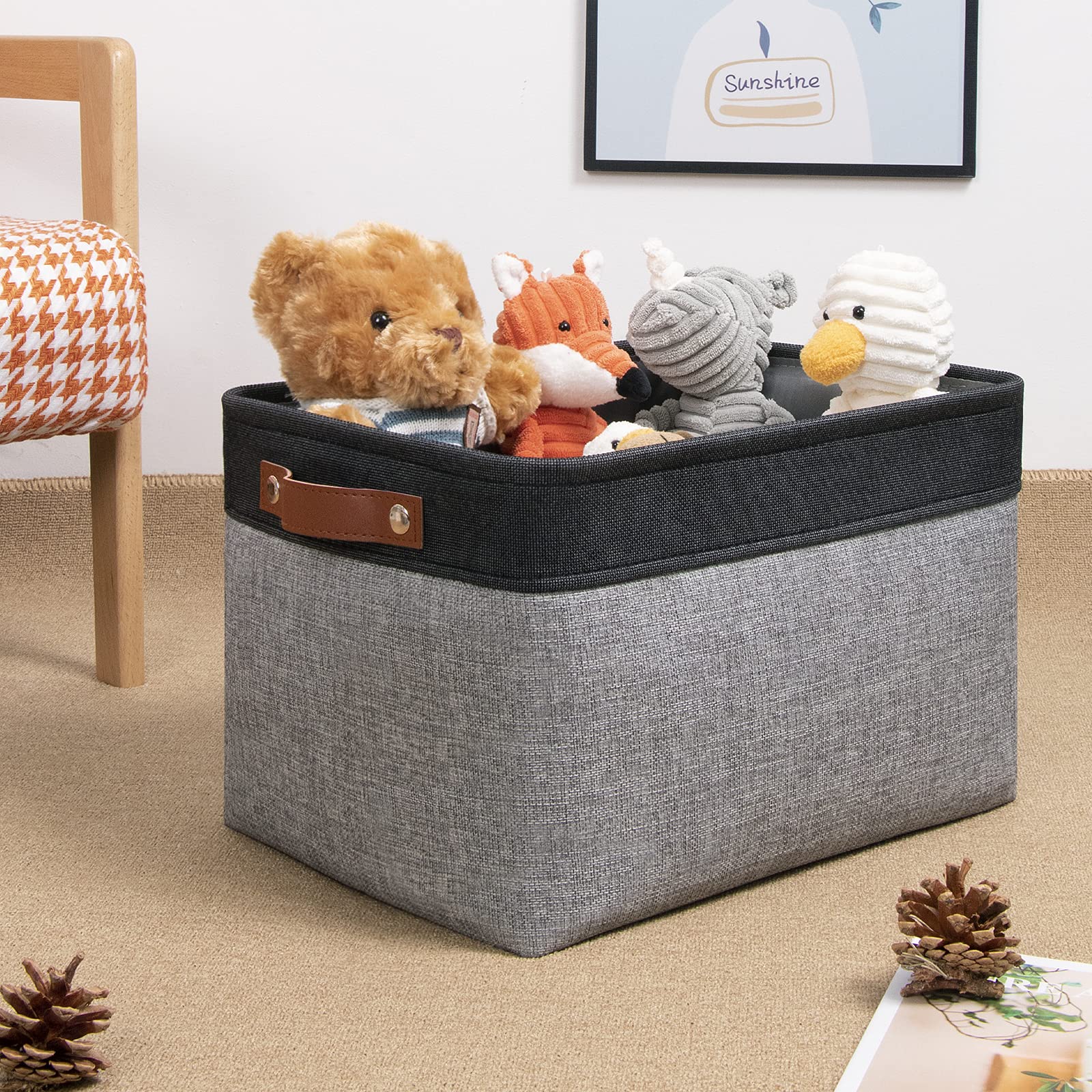 Canvas Storage Bin with Handles (4 Count)