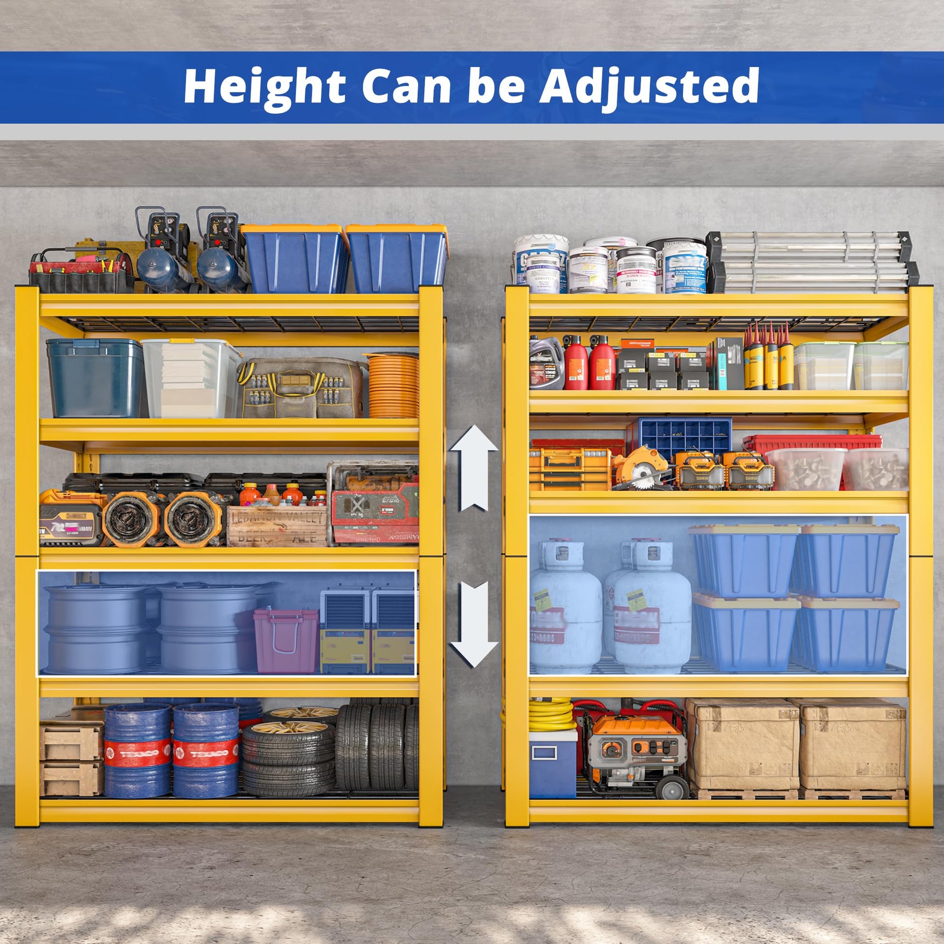 Orange Garage Shelving Adjustable 3010LBS Heavy Duty Storage Shelves