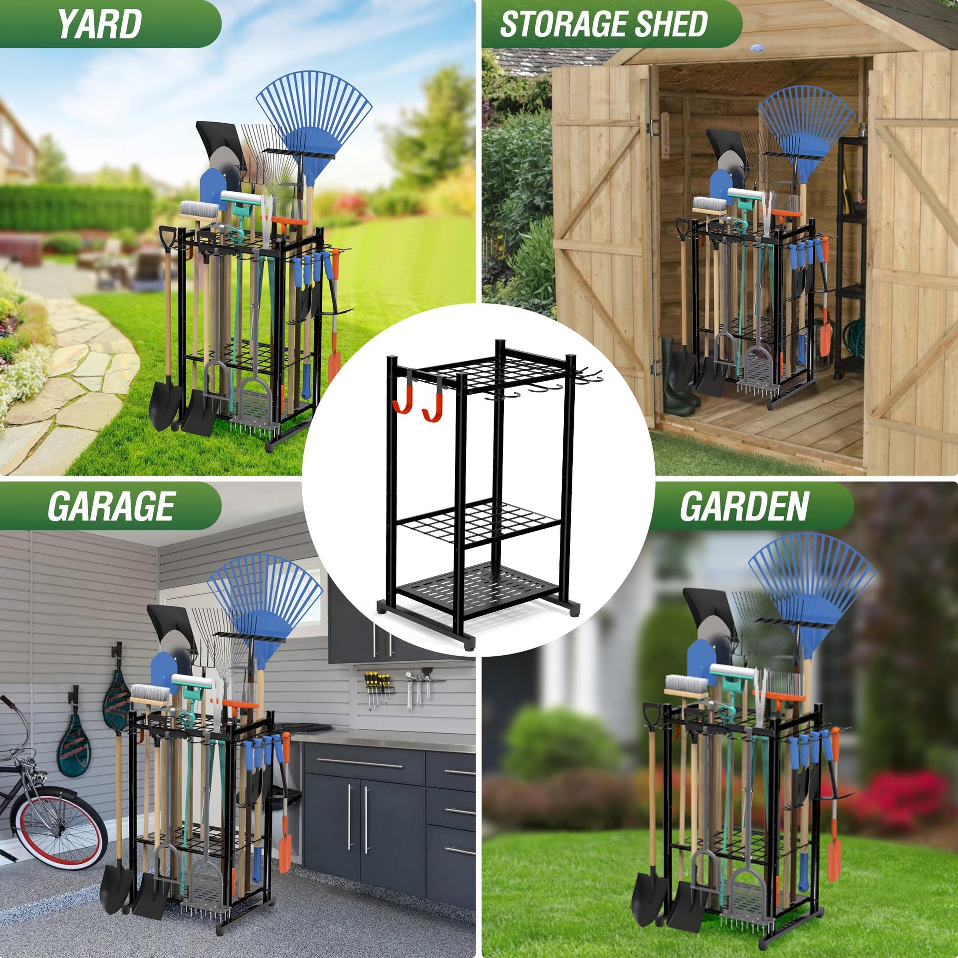 Garden Tool Organizer Rack Up to 50 Tools