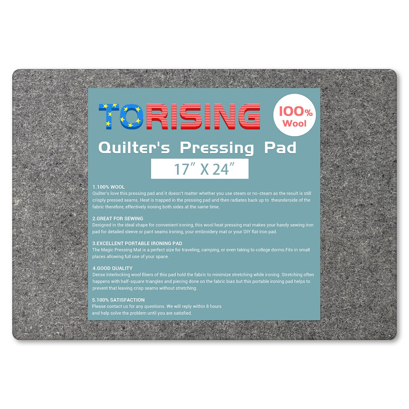 Wool Pressing Mat for Quilting 17”x24”