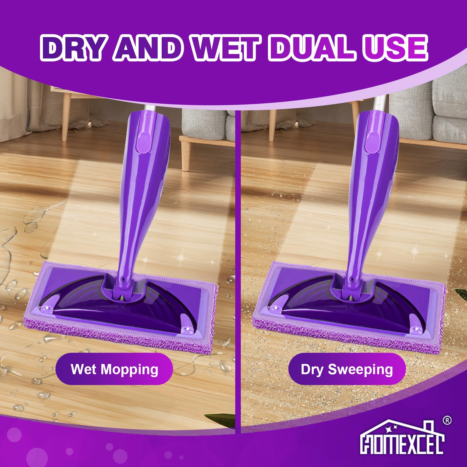 Microfiber Pads Refills for Swiffer Wet Jet 15"x5.5" 8 PK Reusable (8 Count)
