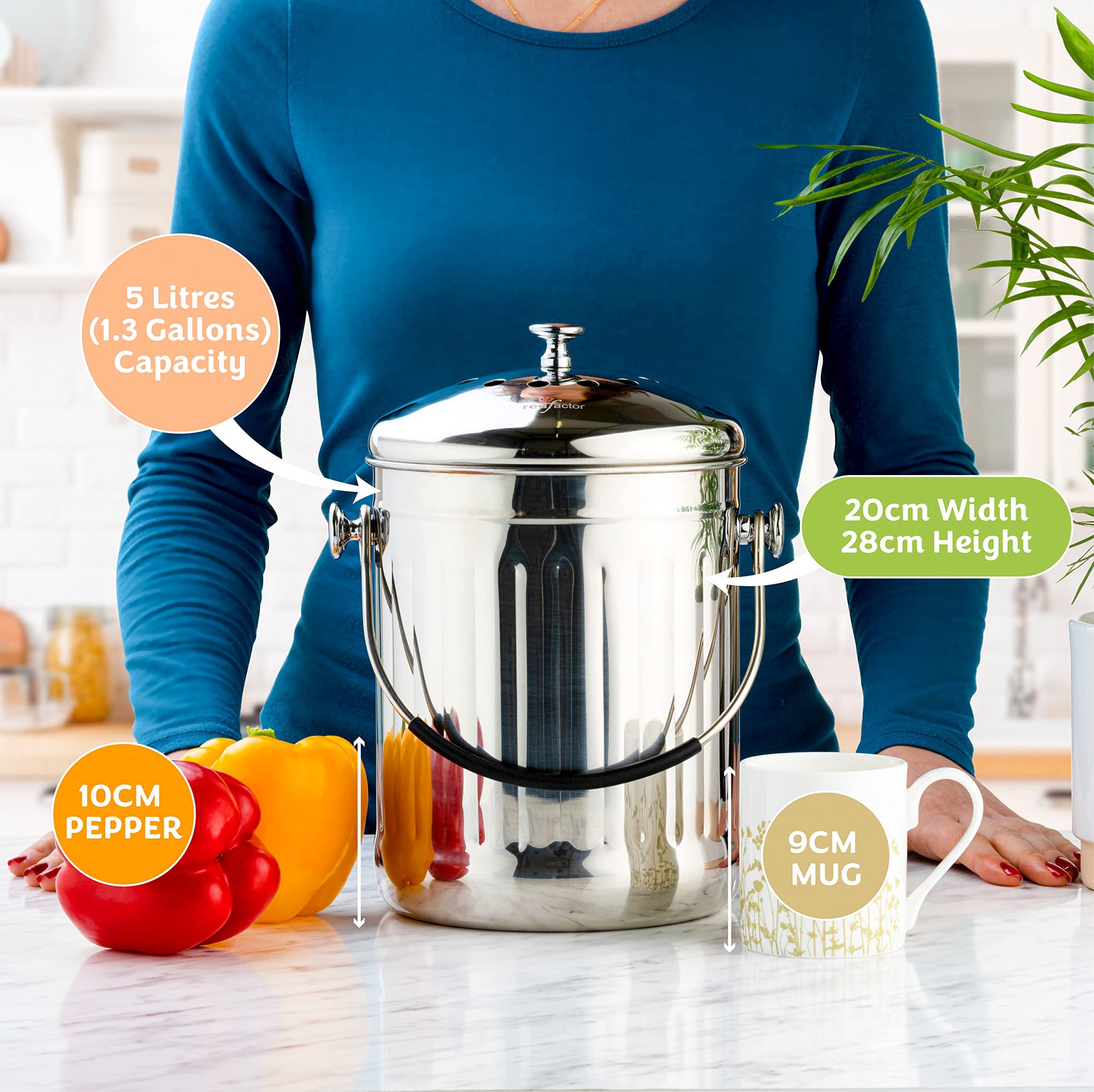 Premium Compost Bin for Kitchen Countertop