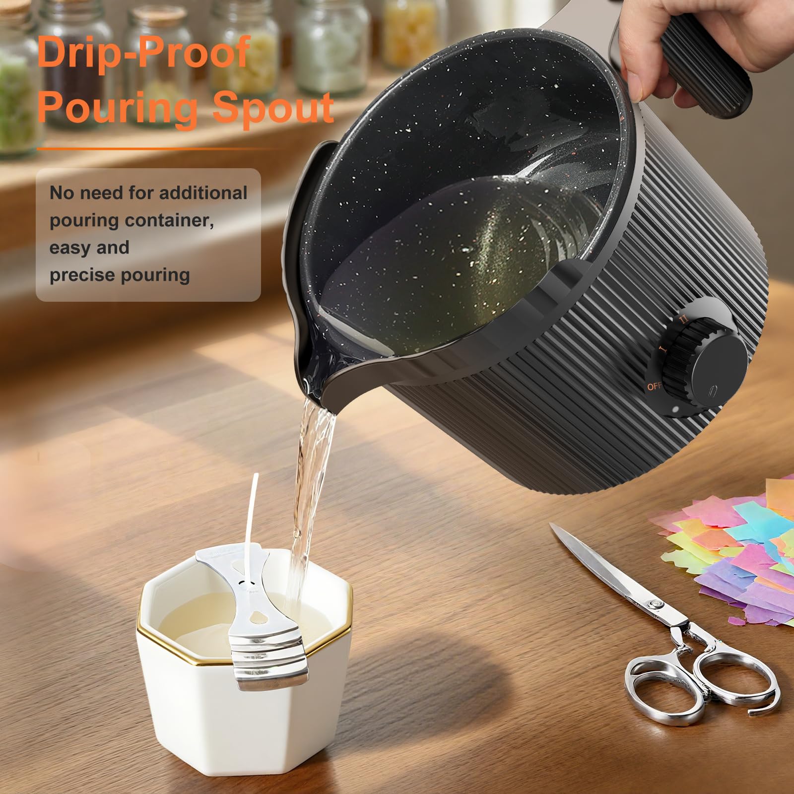 Candle Wax Melter with Pour Spout