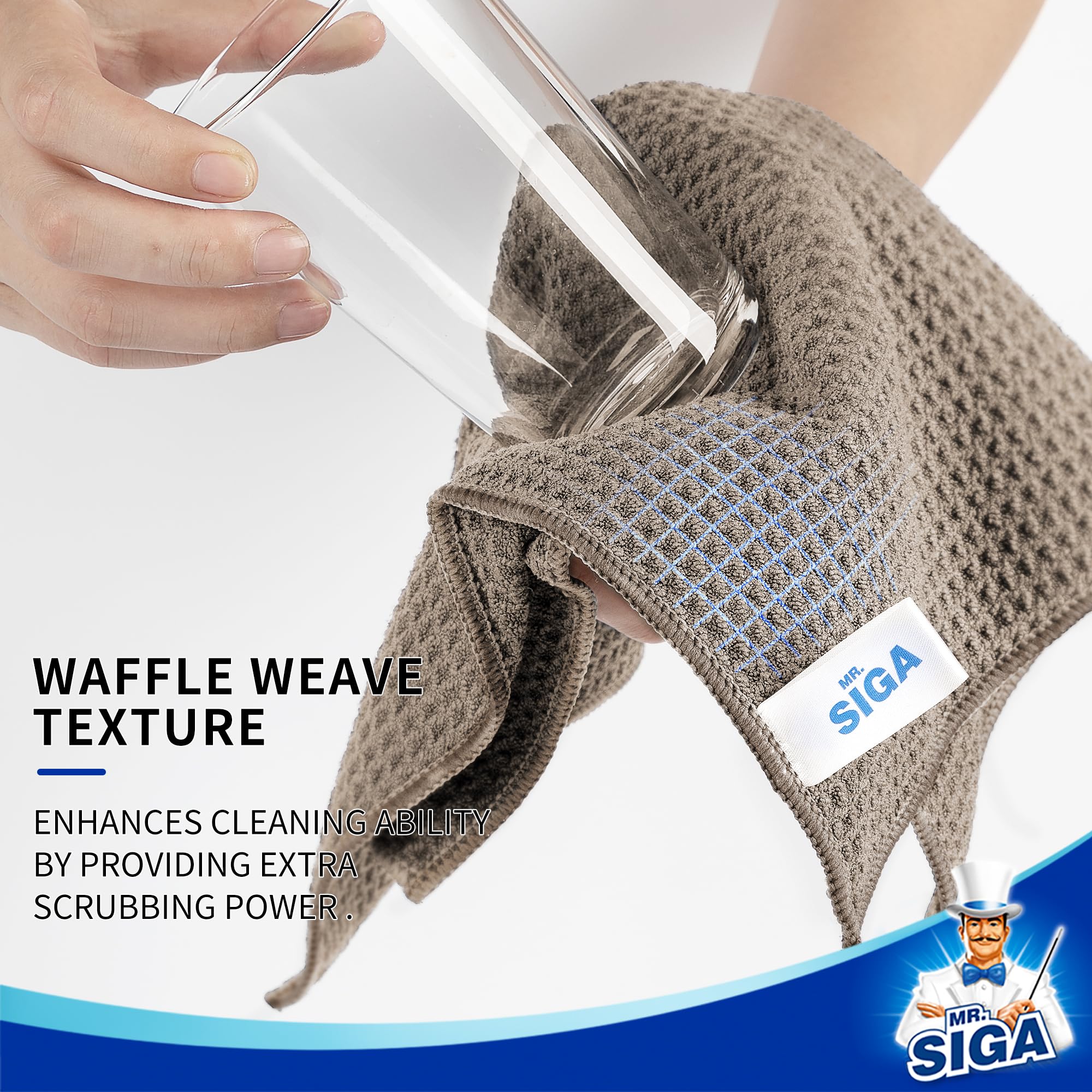 Waffle Pattern Microfiber Cleaning Cloths (6 Count)