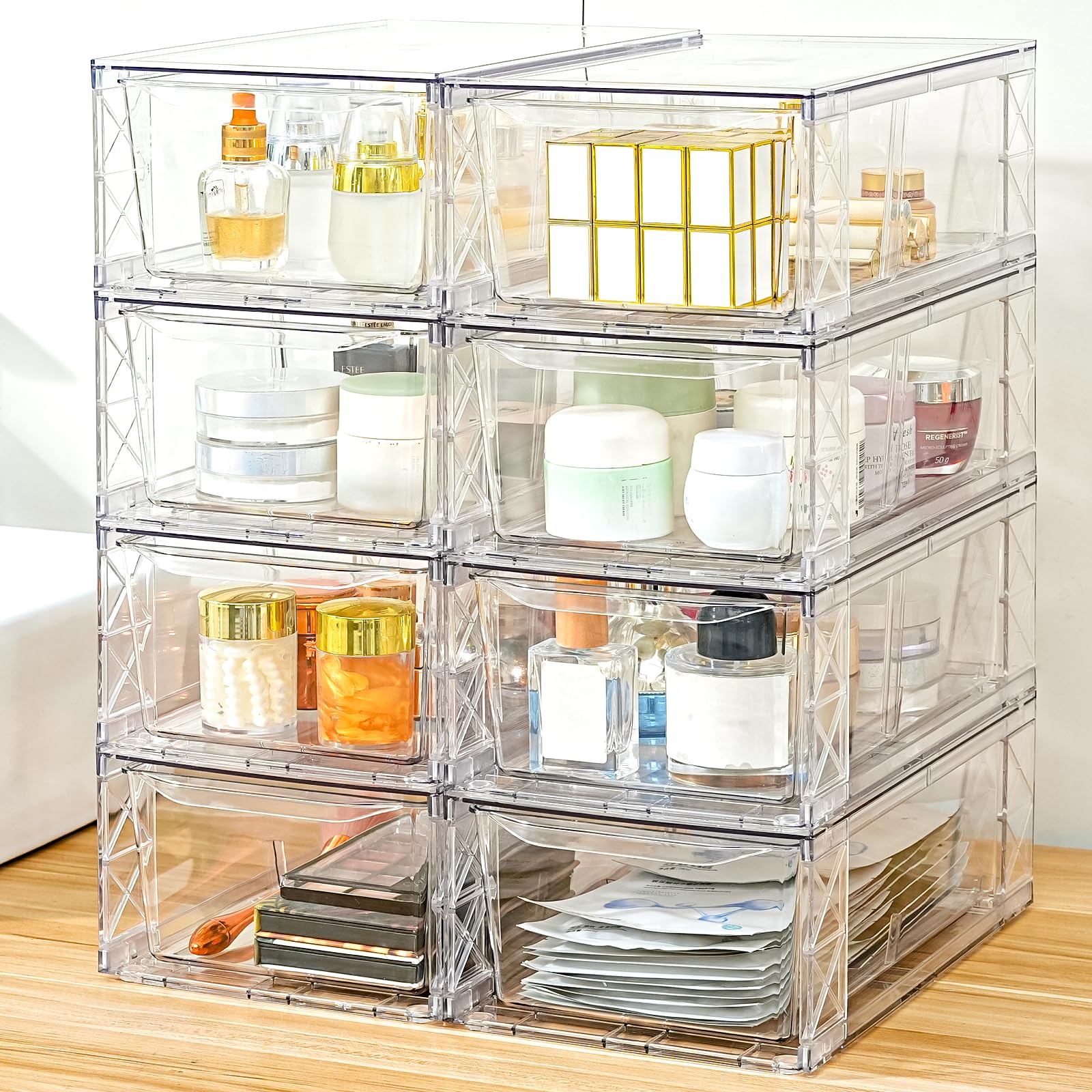 8 Pack Acrylic Storage Drawers (8 Count)