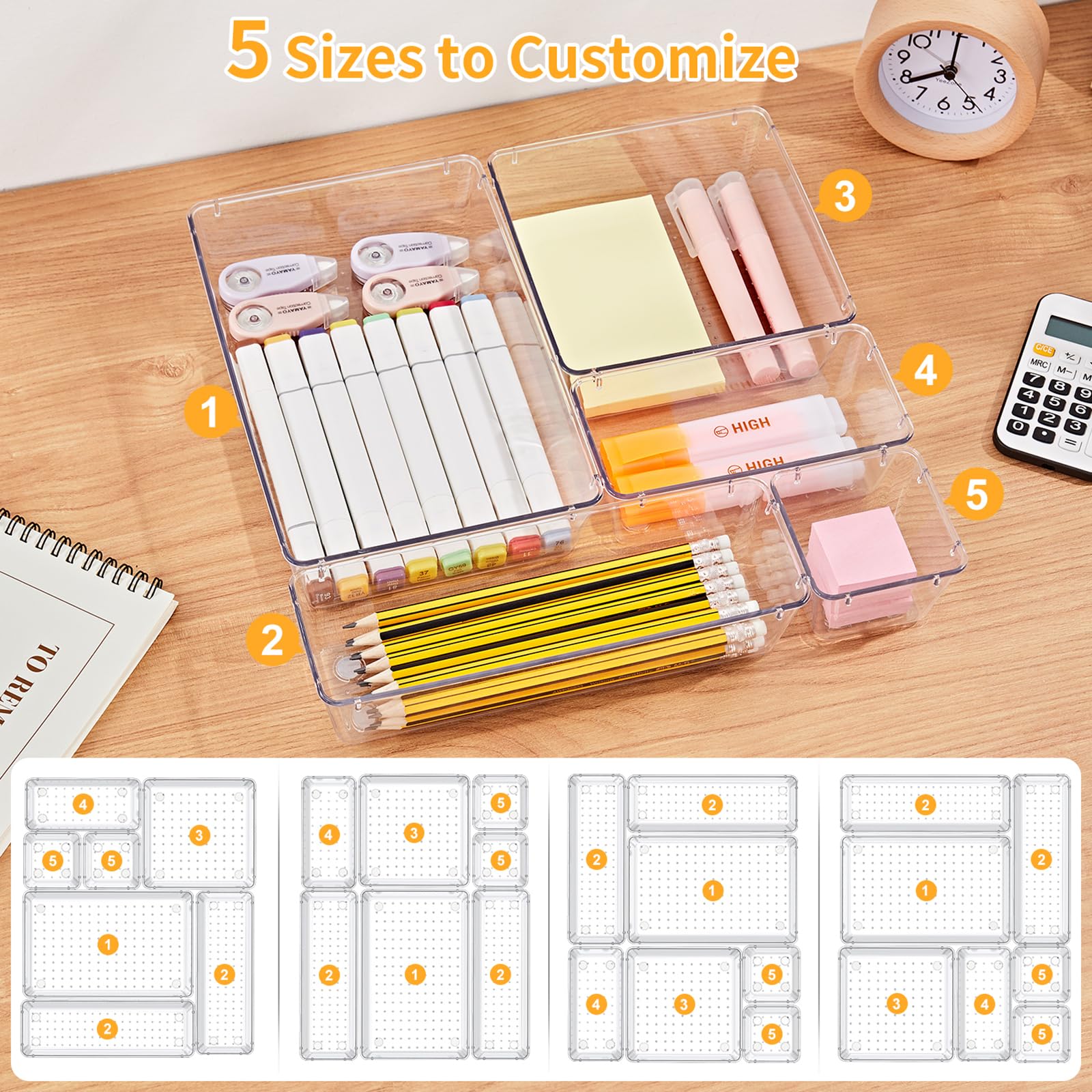 13 Piece Drawer Organizers with Non (13 Count)