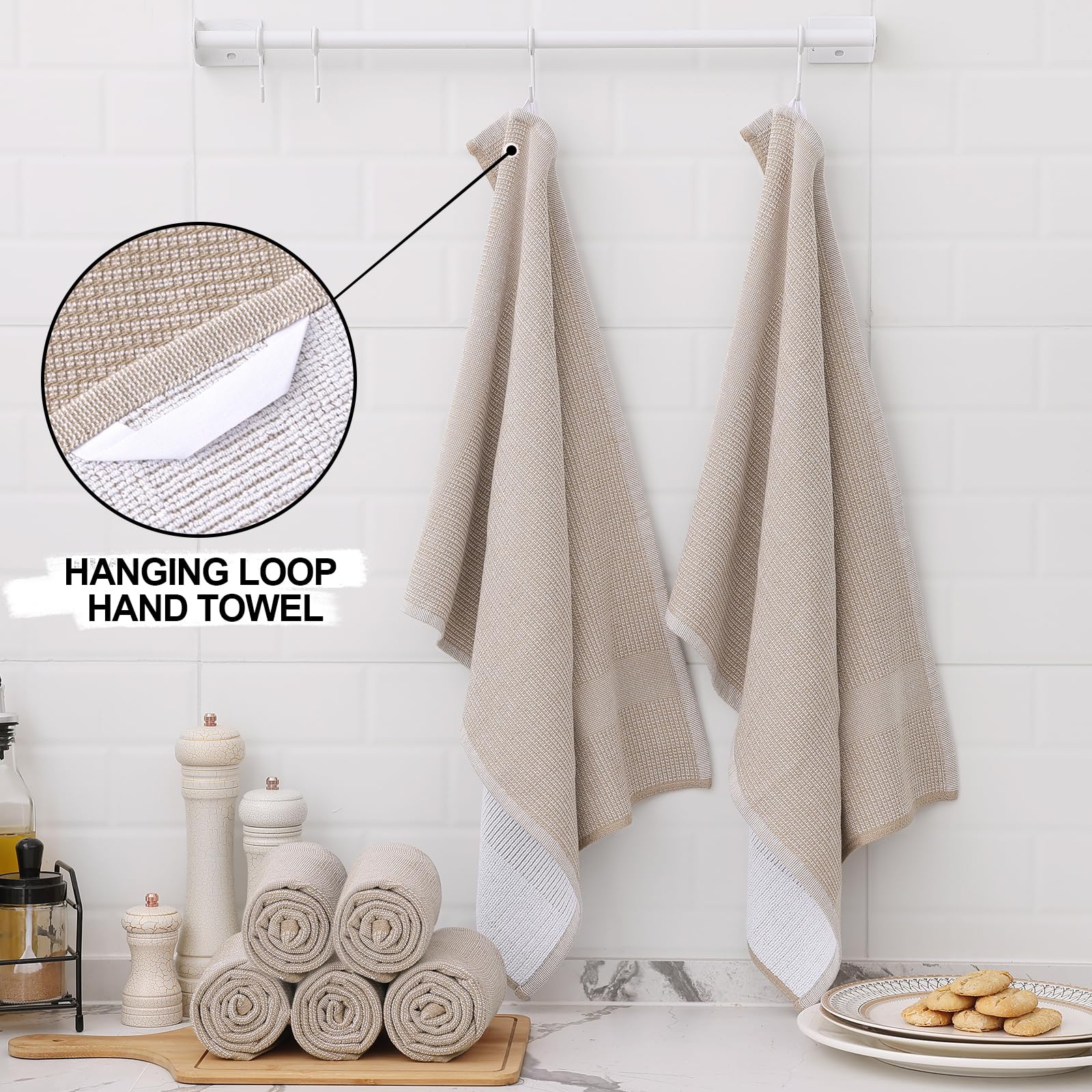 380 GSM Cotton Premium Kitchen Towels 8 Pack (8 Count)