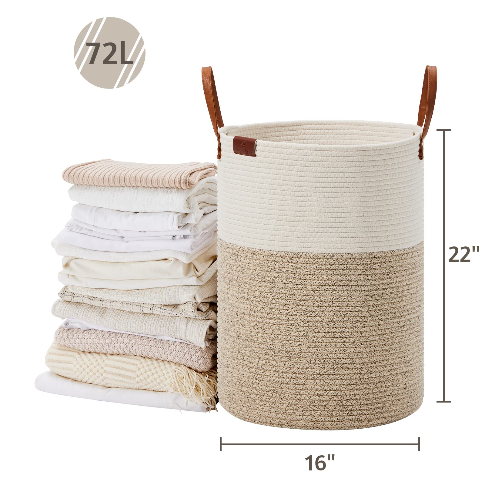 72L Tall Woven Rope Laundry Hamper (2434.6096 Fl Oz) - ModHome Supplies