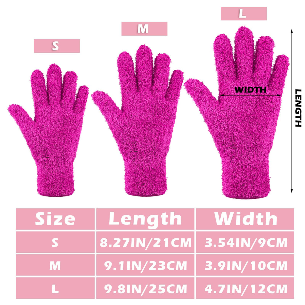3 Pairs Microfiber Dusting Gloves for Plants Leaf (3 Count)