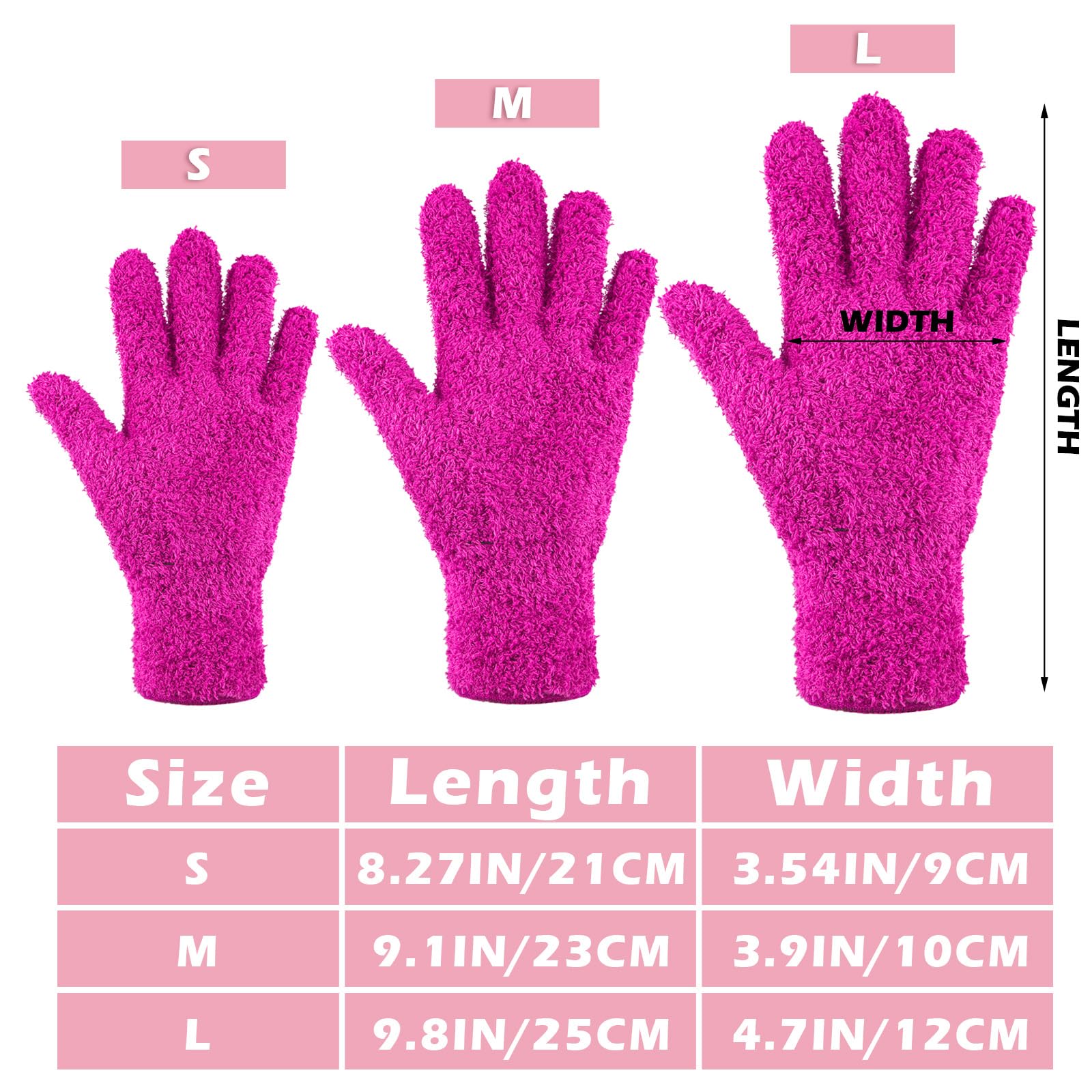 3 Pairs Microfiber Dusting Gloves for Plants Leaf (3 Count)