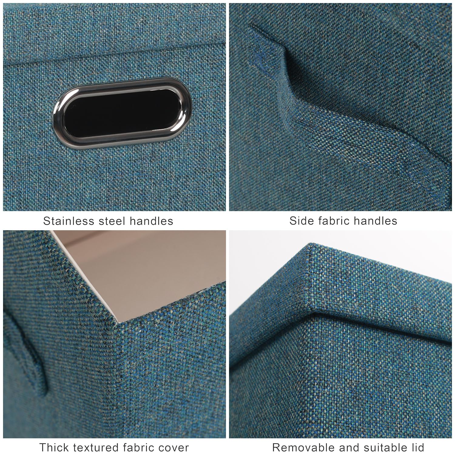 Storage Bins with Lids Fabric Closet Organizers Cubes Office Organization (3 Count)