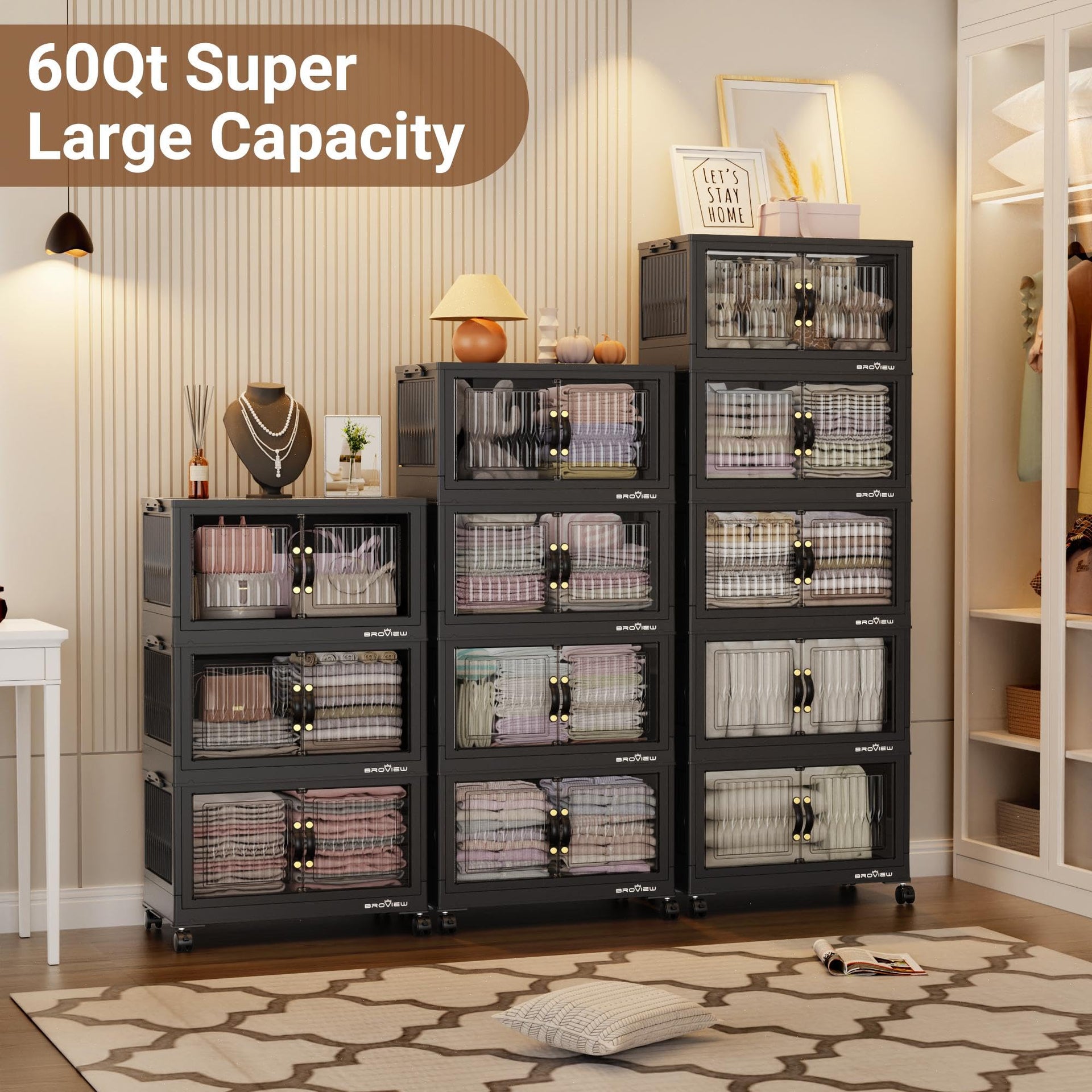 180Qt Stackable Storage Bins with Lid (3 Count)