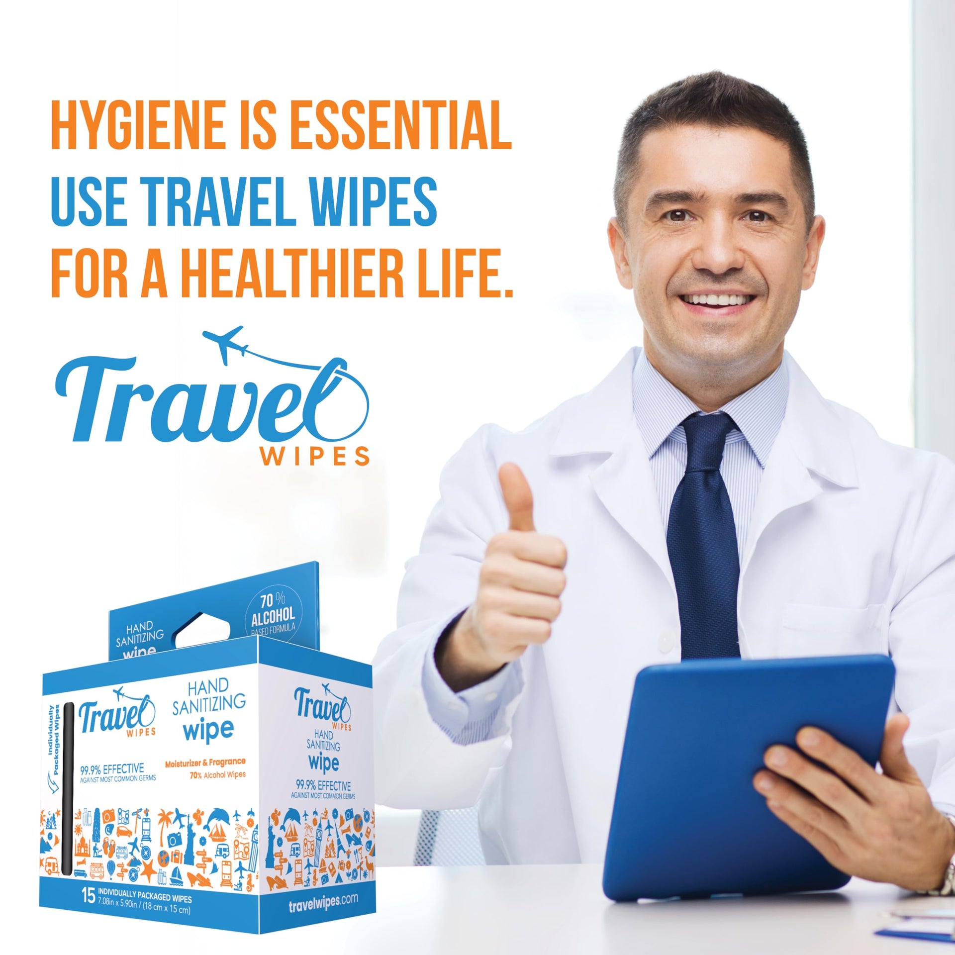 Hand Sanitizing Travel Wipes (15 Count)