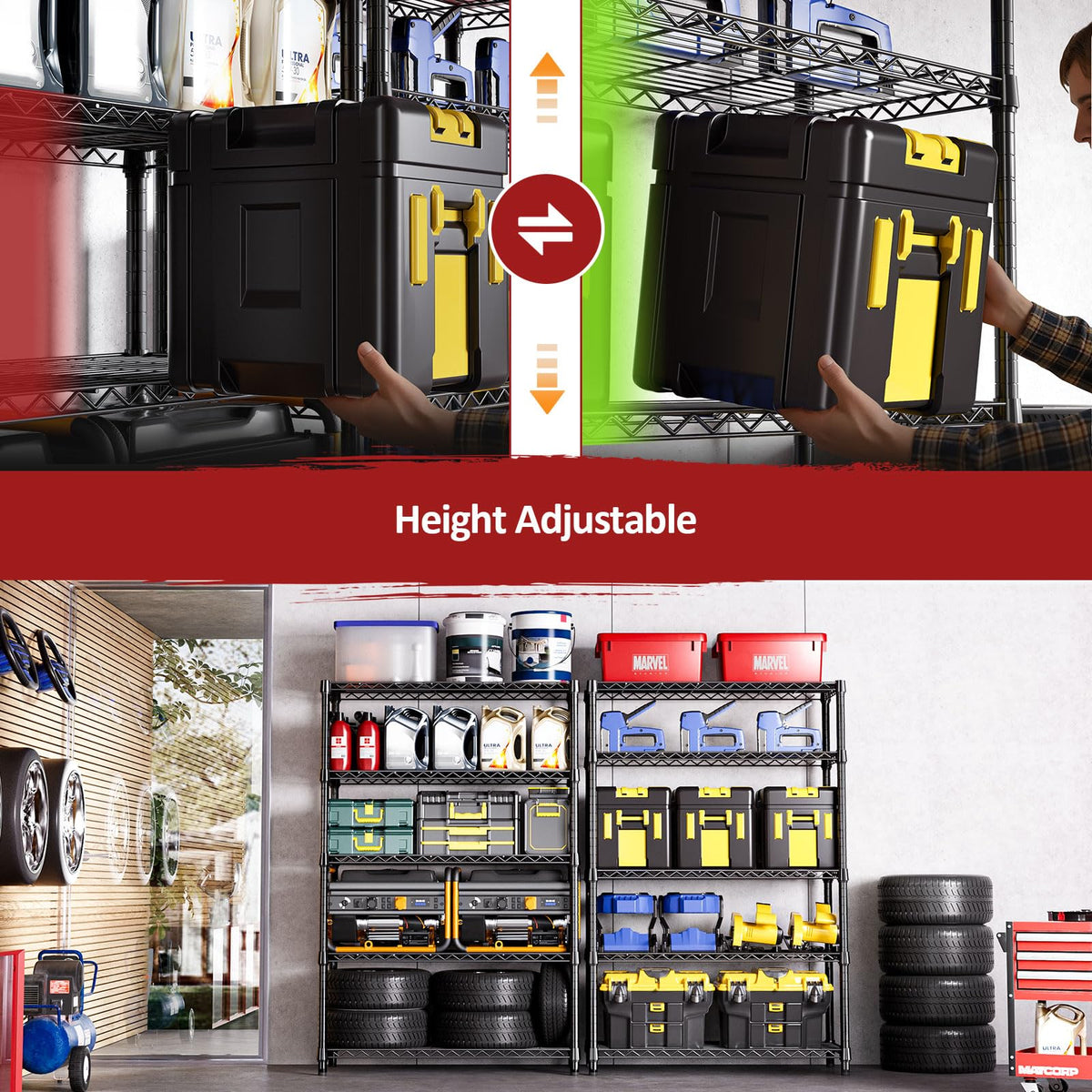 5 Tier Heavy Duty Metal Storage Shelving Unit (5 Count)