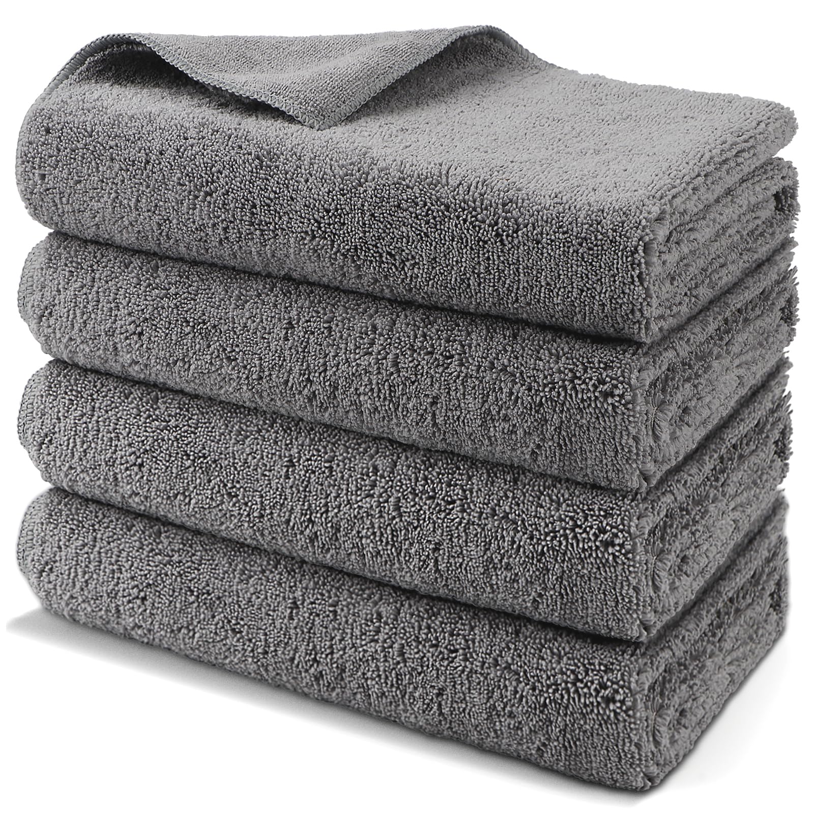 Professional Large Microfiber Car Drying Towels 4 Pack (4 Count)
