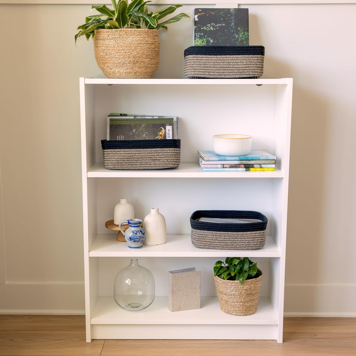 11.8"x8"x4.5” Rectangle Storage Baskets for Shelves 3 Pack (3 Count)