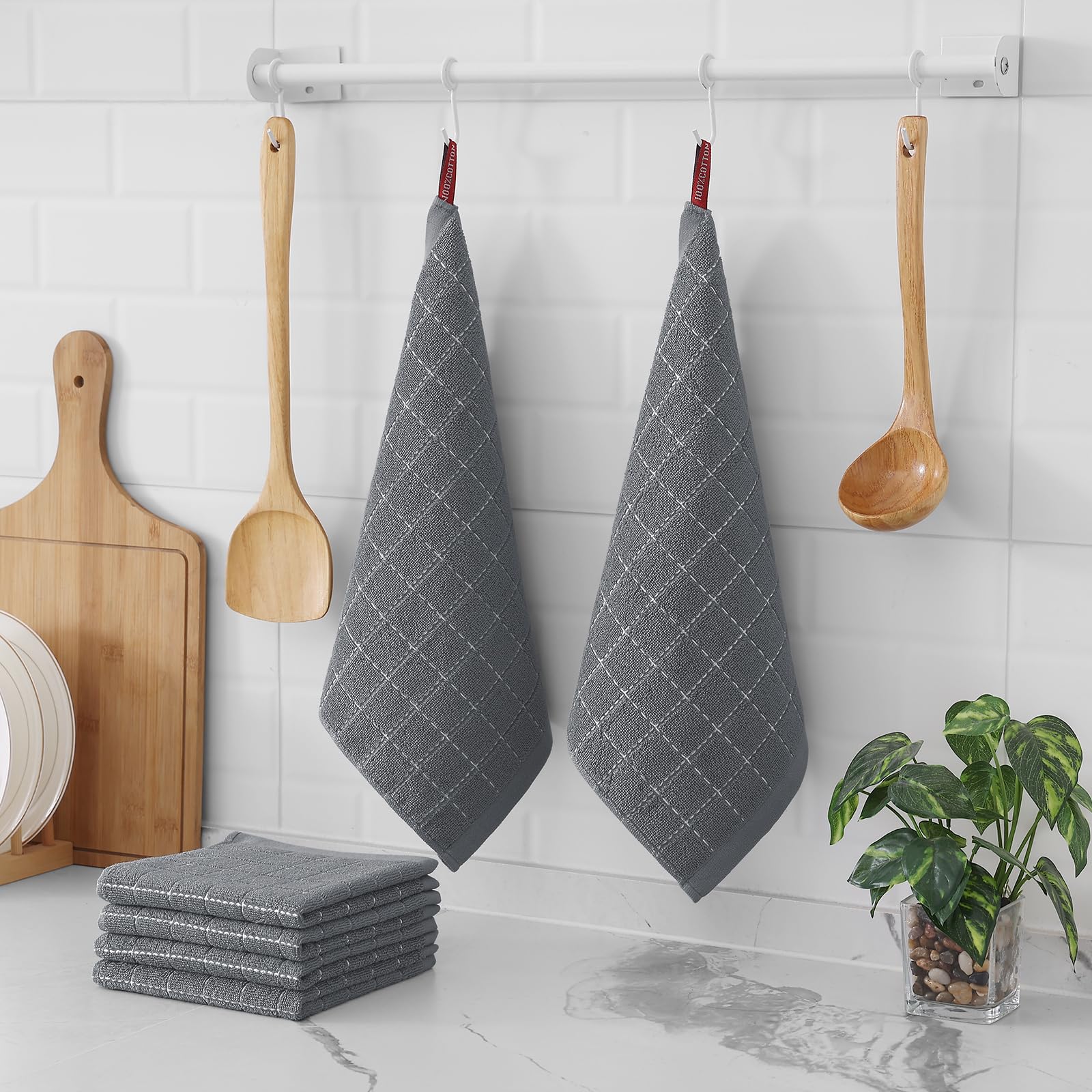 100% Cotton Terry Kitchen Dish Cloths (8 Count)