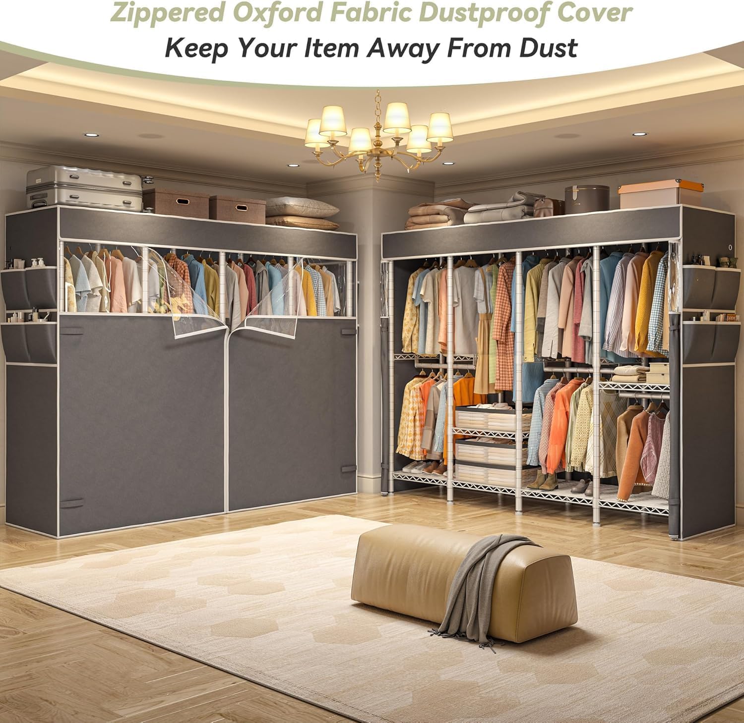 Heavy Duty Clothes Rack with Cover