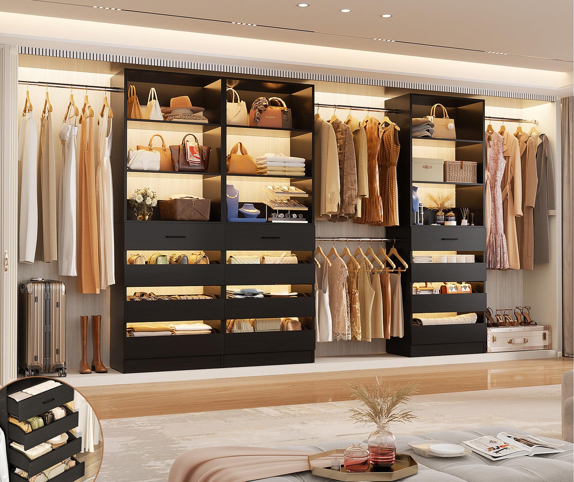 Closet System with 12 Drawers